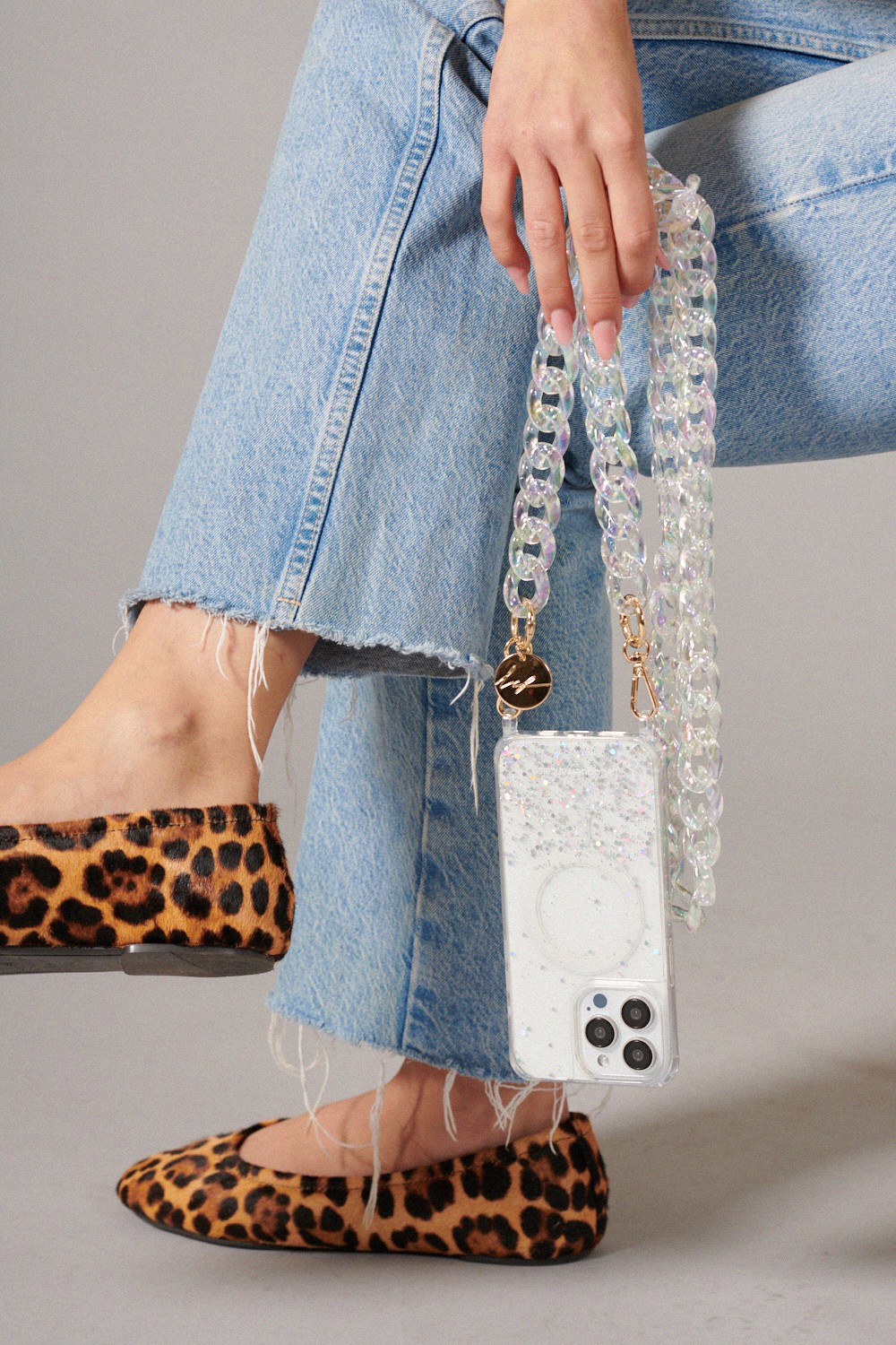 Chaîne de téléphone en résine Argent