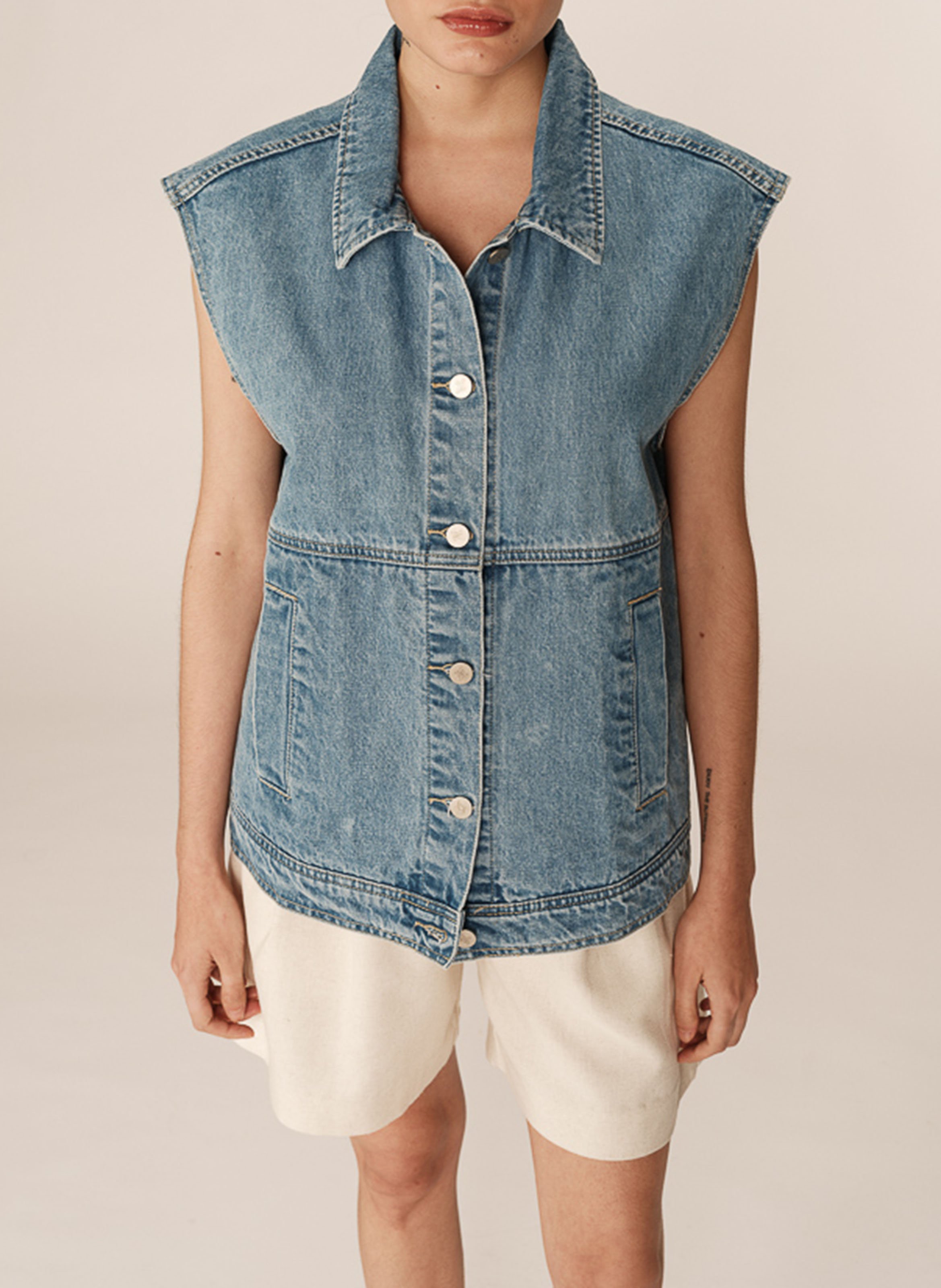 Oversized cotton jacket GRACE ET MILA Blue