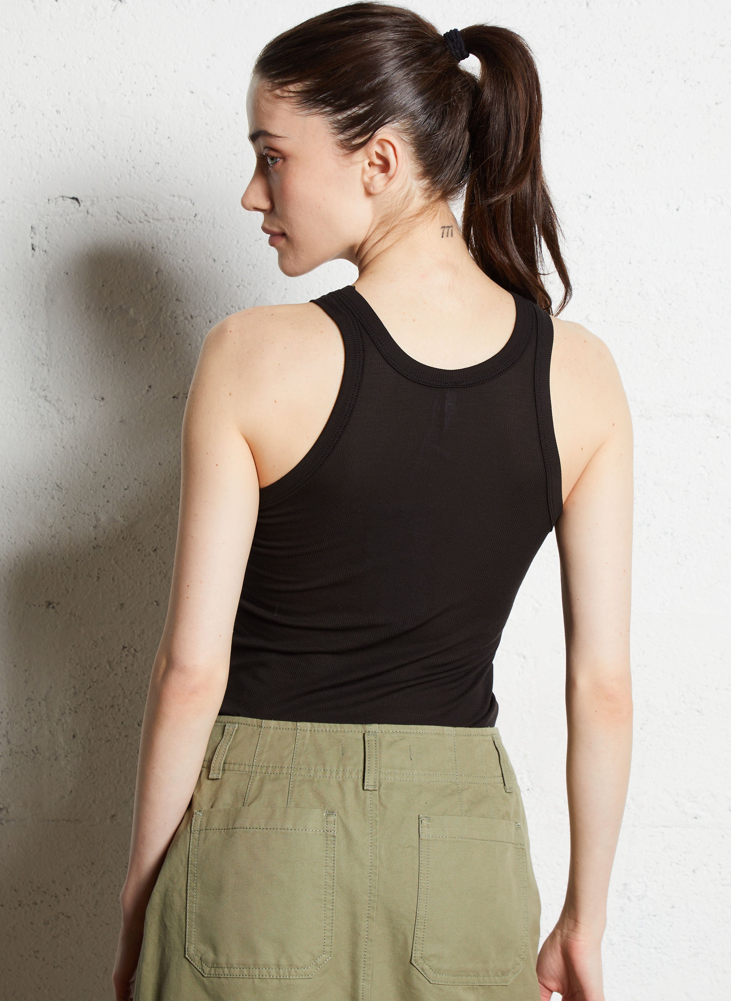 Sleeveless knit tank top IMPERIAL Black