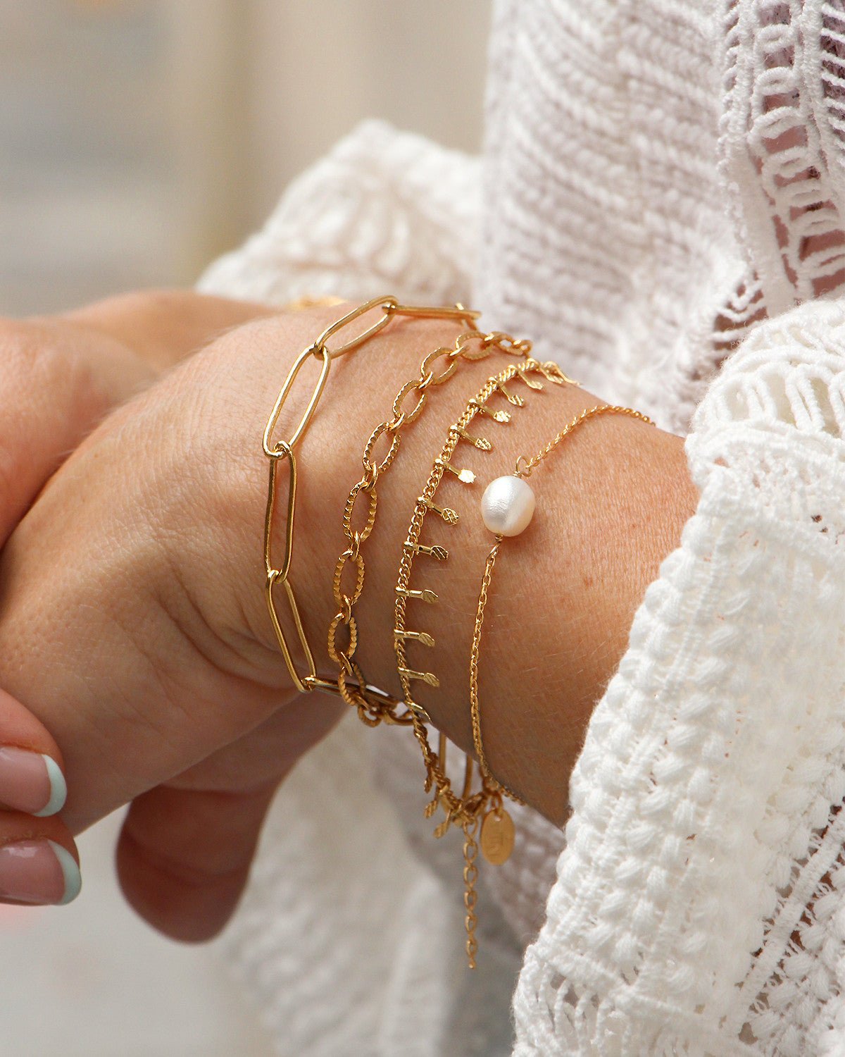 Bracelet doré à l'or fin NILAI Argent