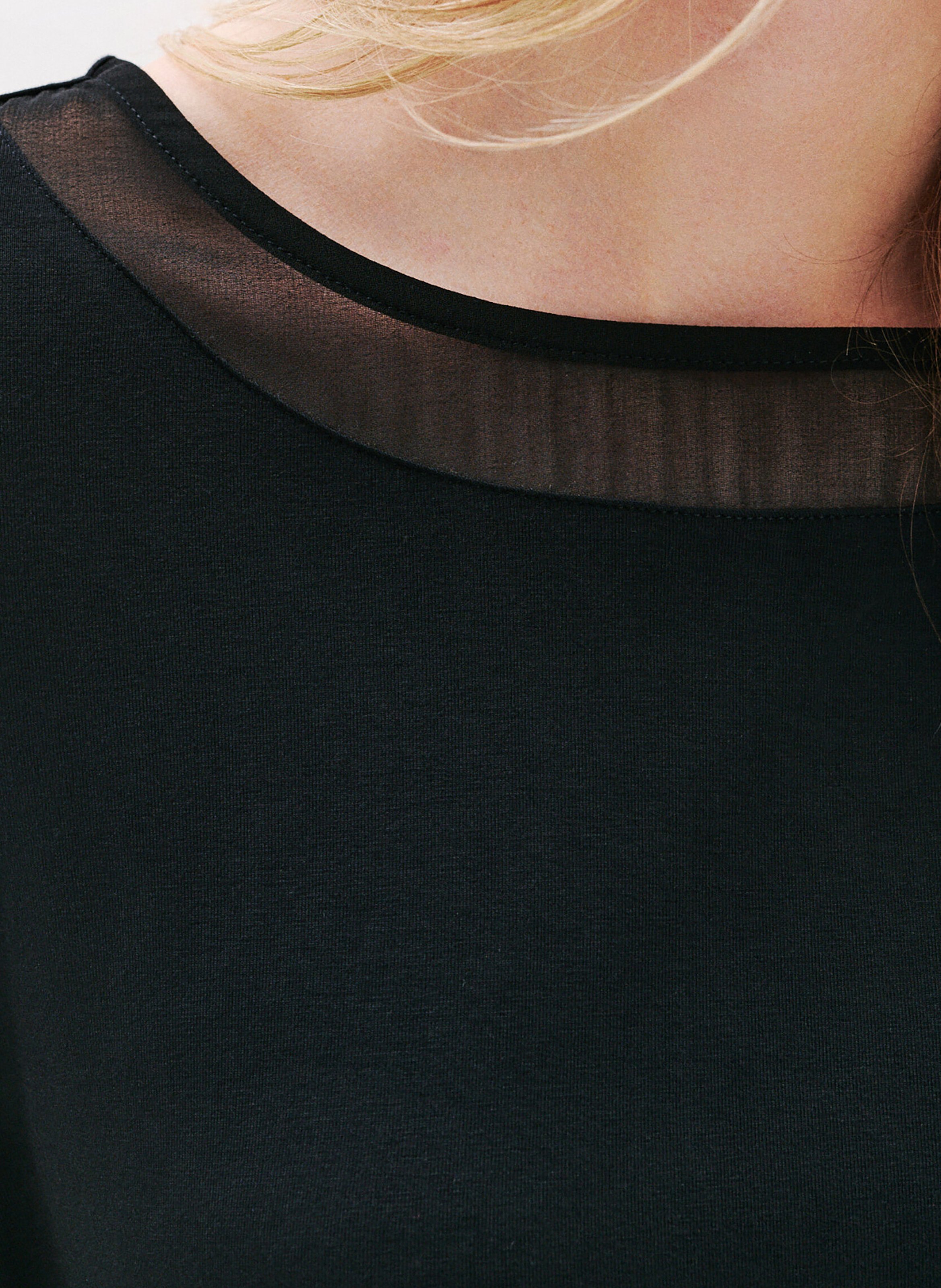 Top col rond  CAROLL Noir