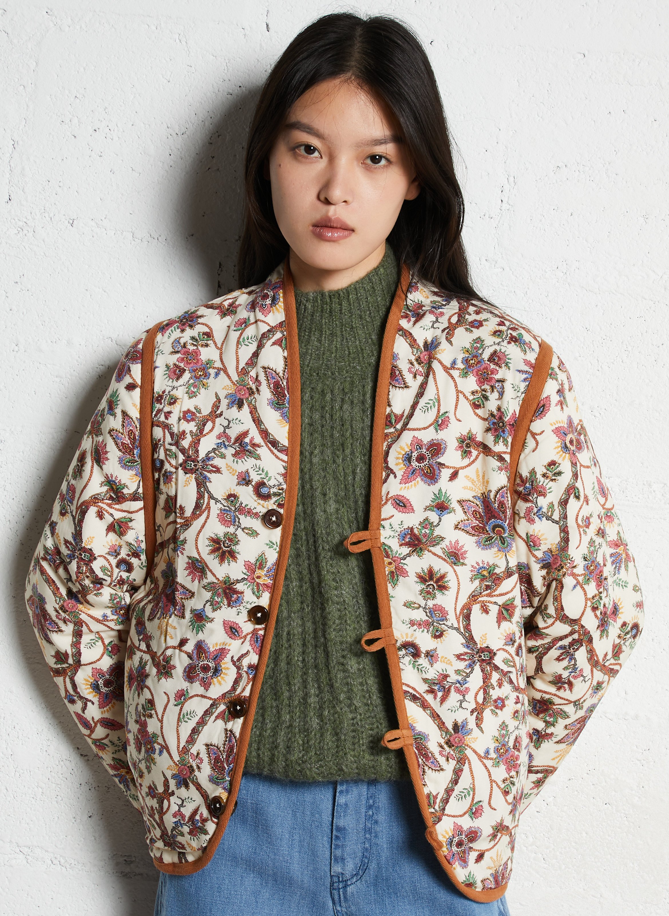 Floral print v-neck jacket LOUISE MISHA Black