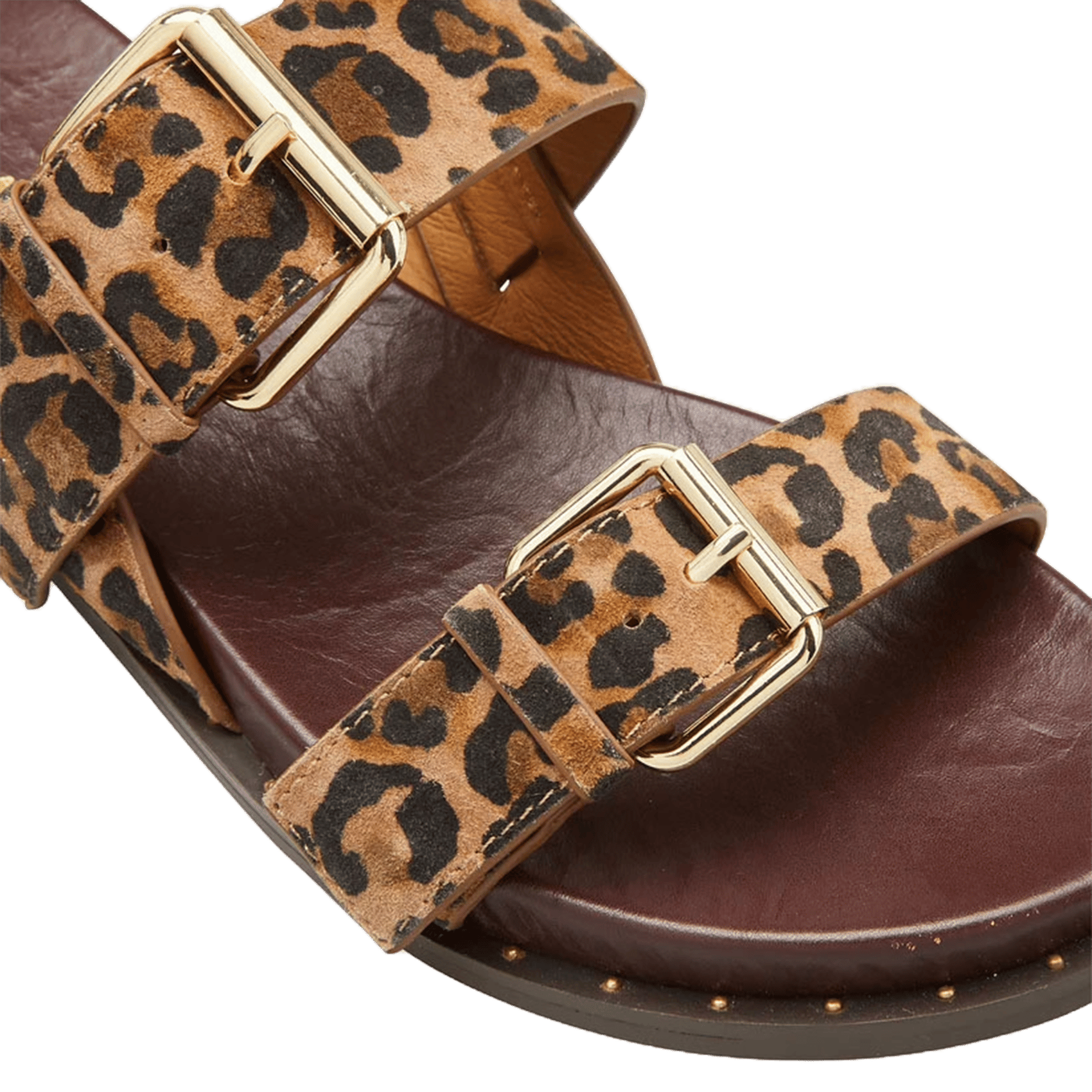 Avarca Berlin - Flache Ledersandalen mit Samt COSMOPARIS Beige