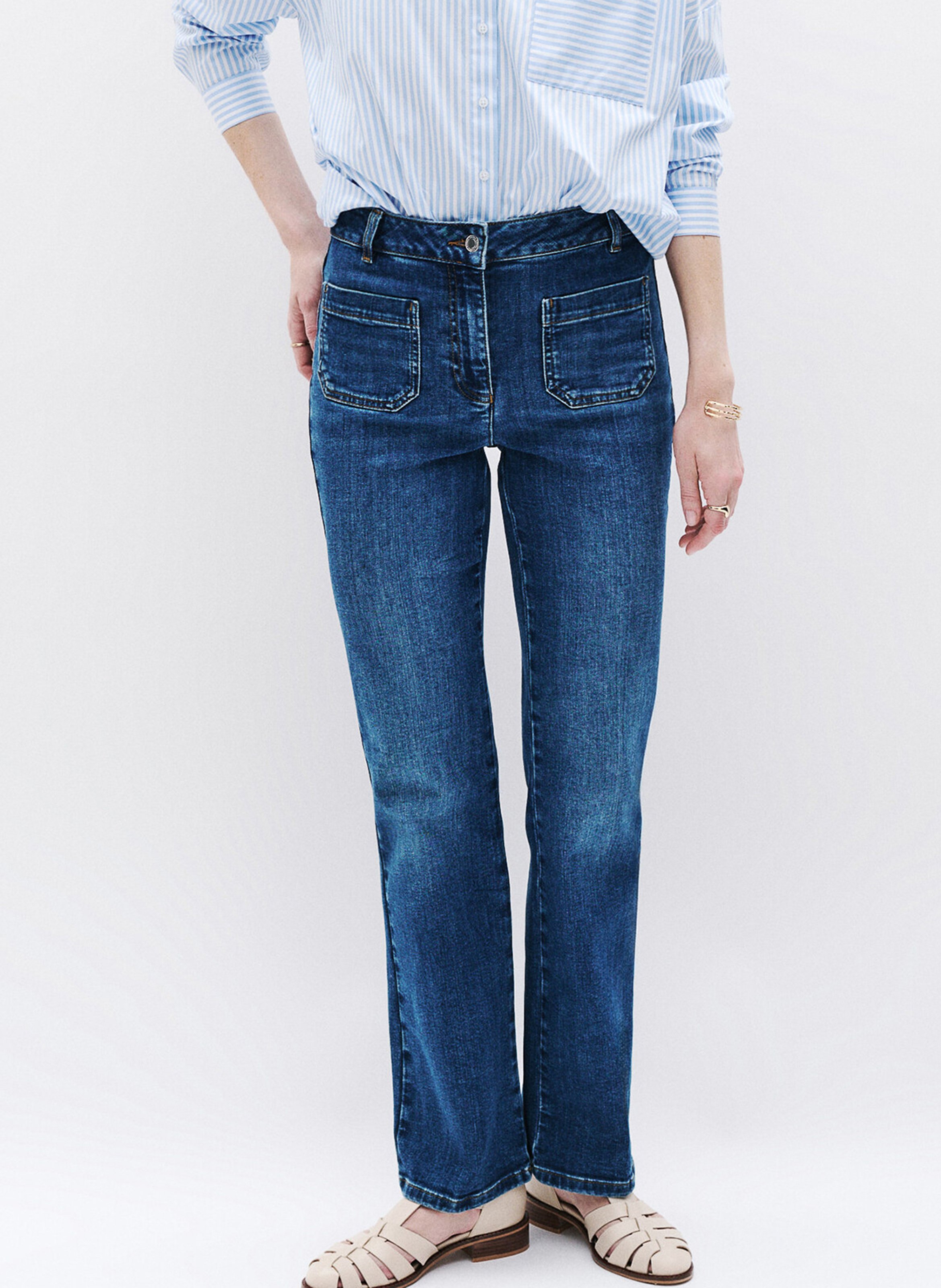 Flared cotton-blend jeans CAROLL Blue