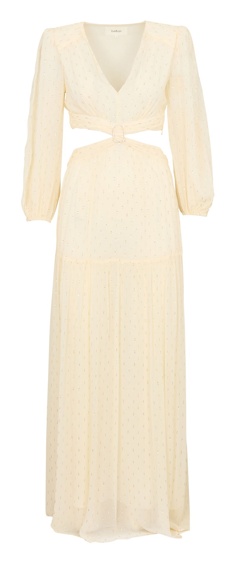 Robe longue fluide avec ouvertures côtés BA&SH Beige