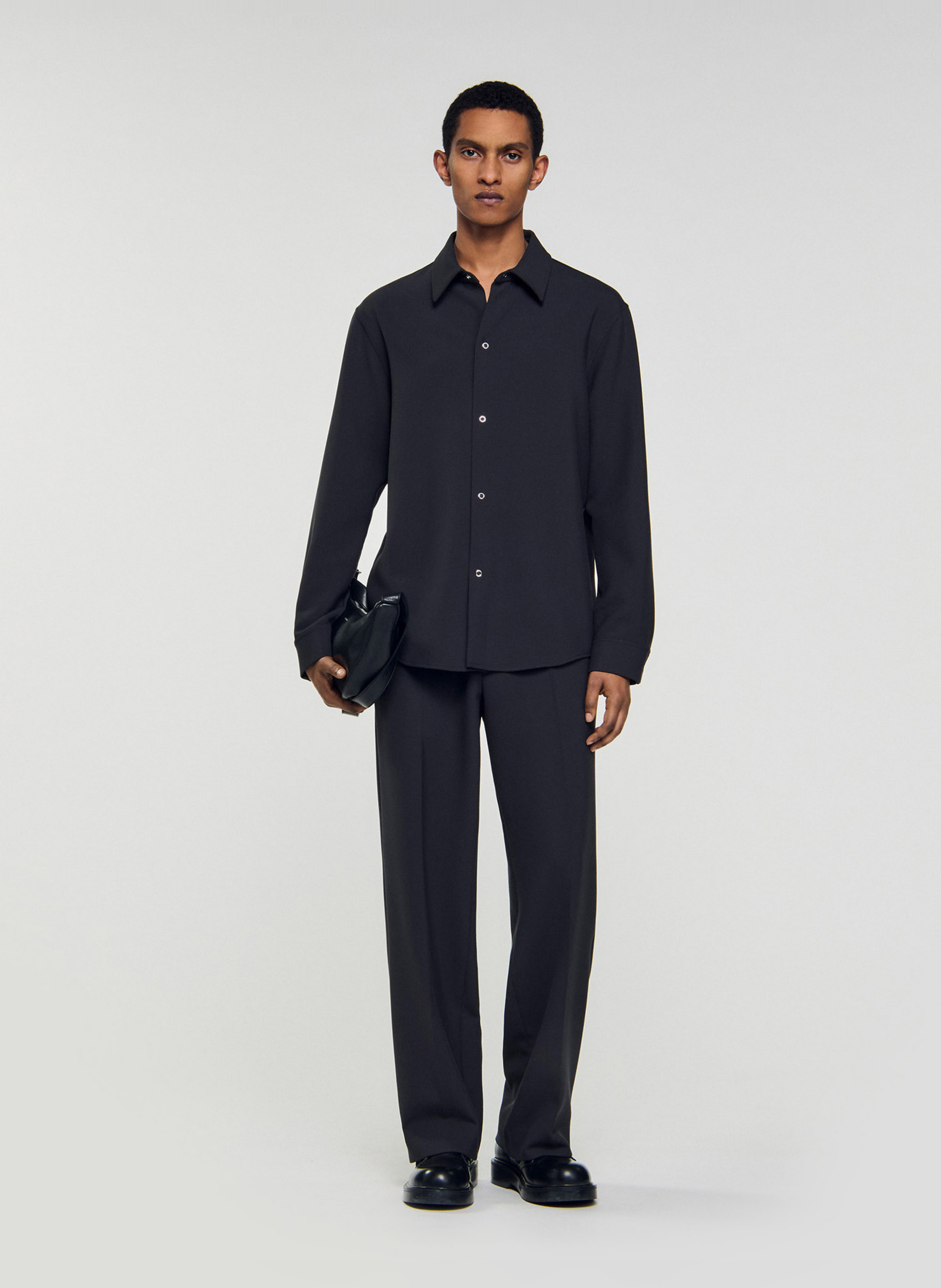 Chemise droite à col classique  SANDRO Gris