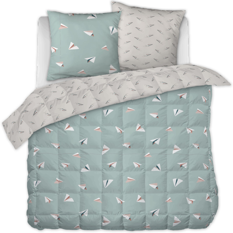 Printed 100% cotton duvet L'EFFET PAPILLON Multicolored