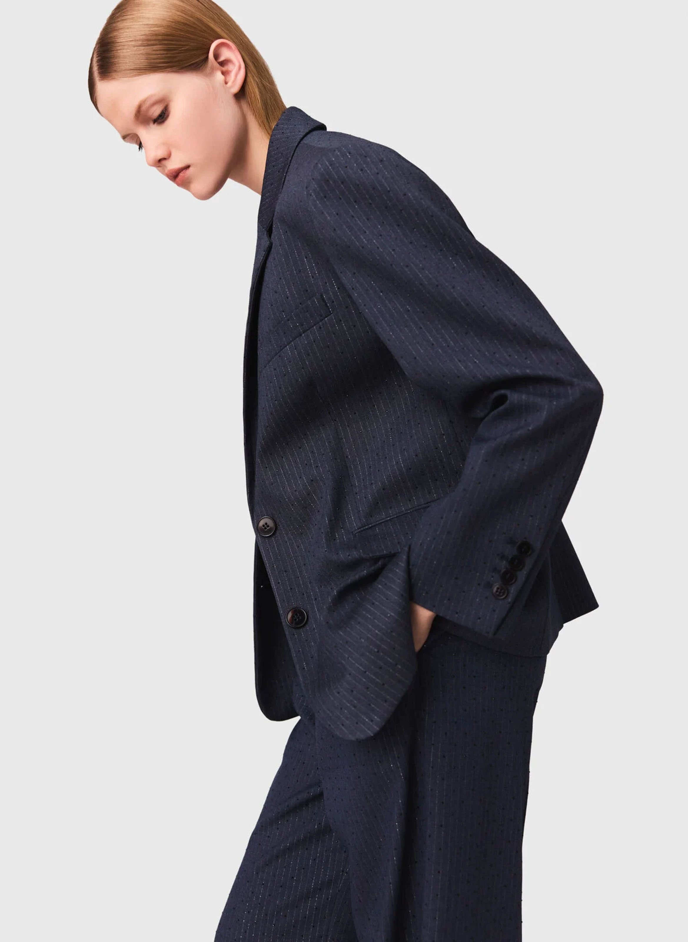 Striped suit jacket MAJE Blue