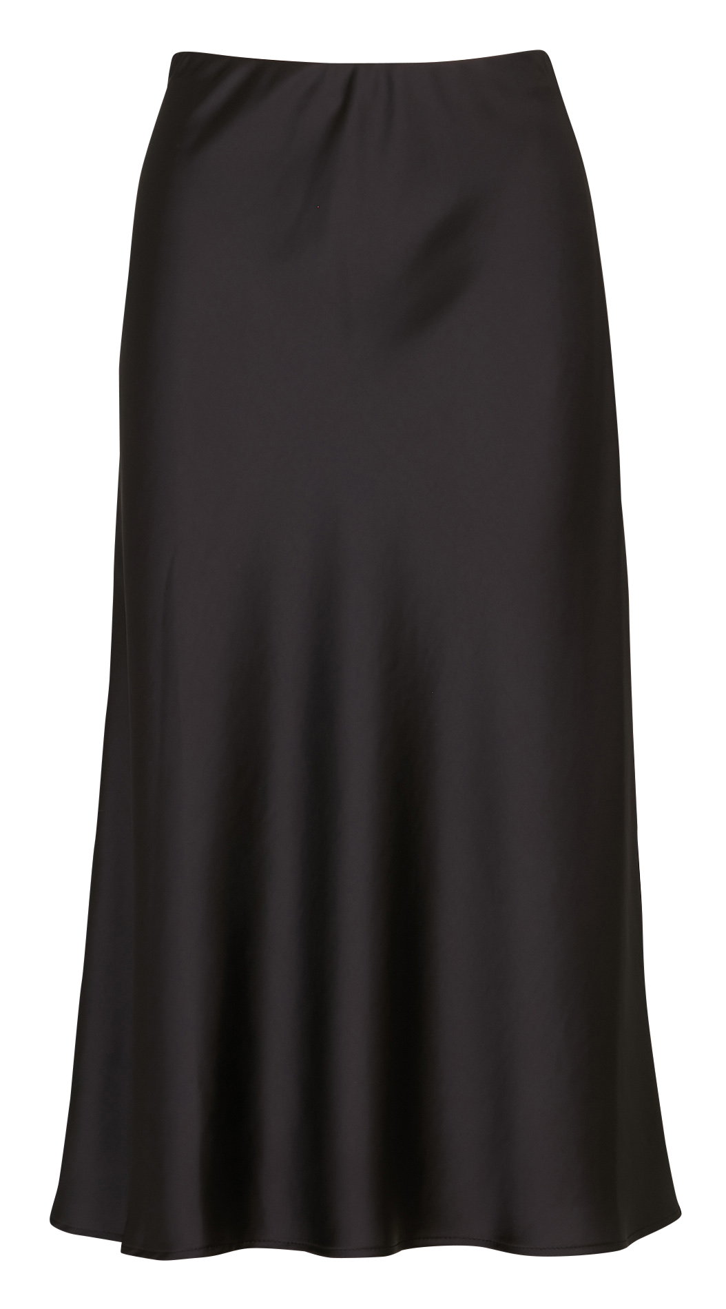 Solid flared satin skirt IMPERIAL Black