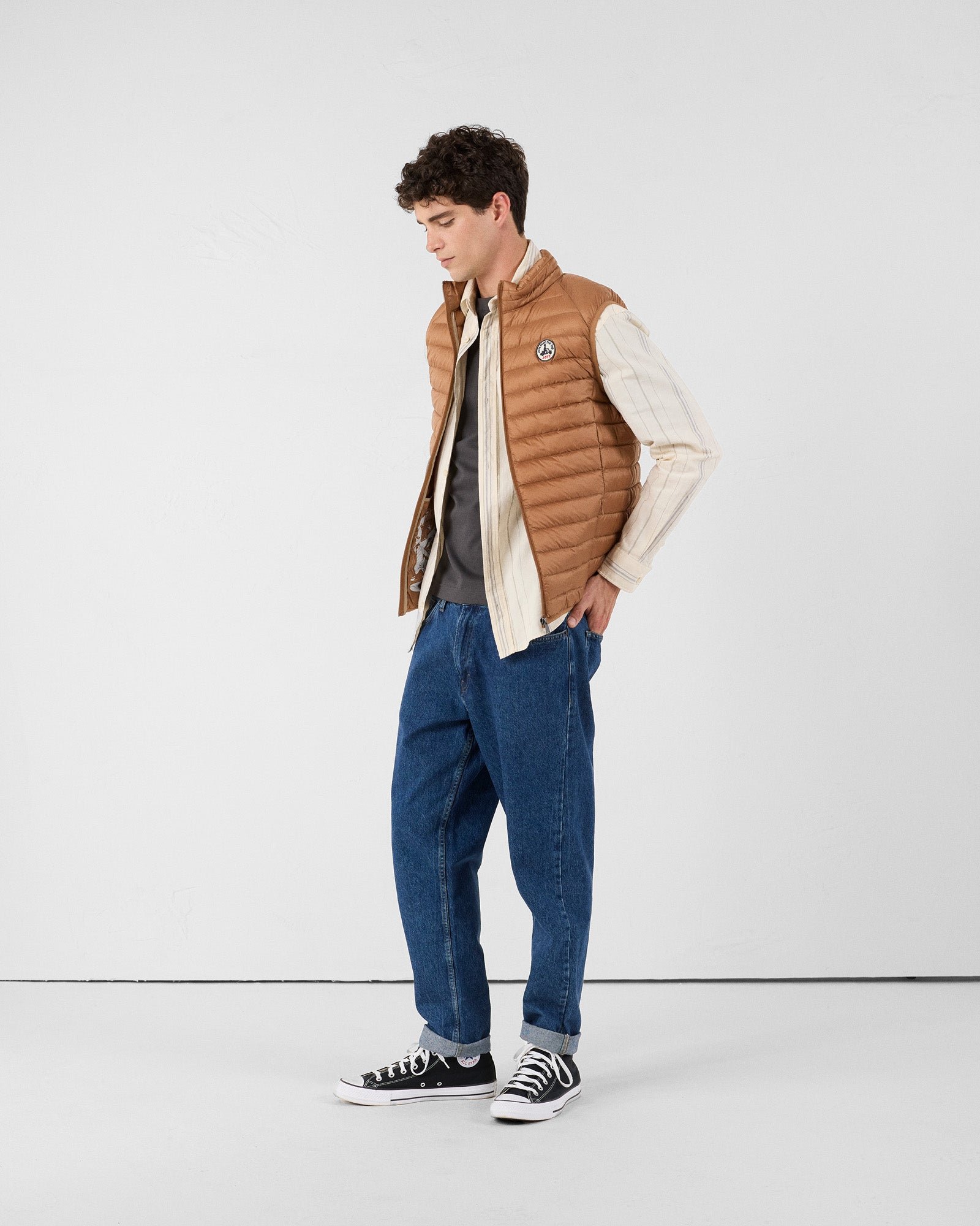 Sleeveless puffer jacket Tom JOTT Brown