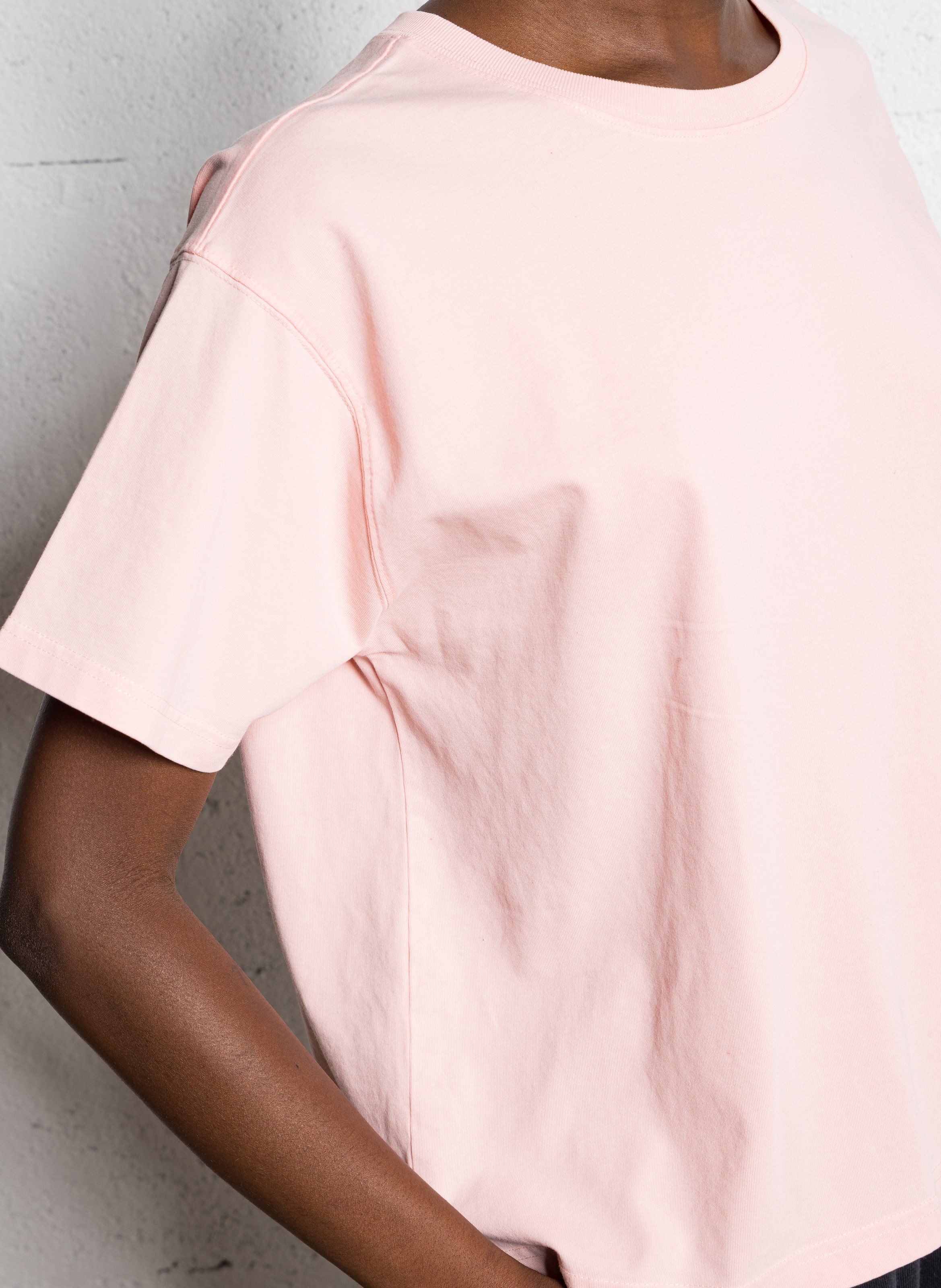 Tee-shirt ample col rond en coton  AMERICAN VINTAGE Rose