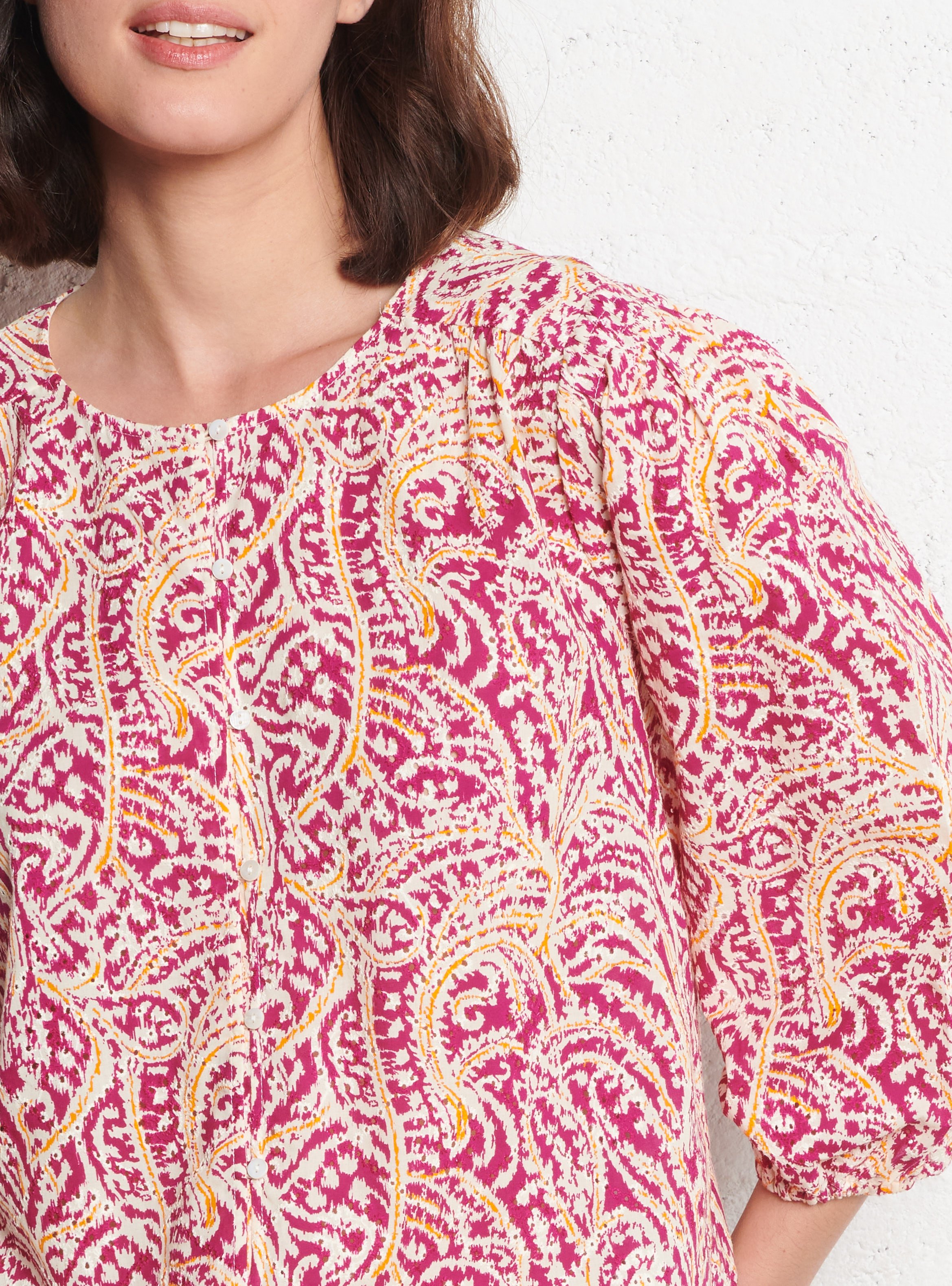 Loose-fit cotton top MAISON 123 Purple