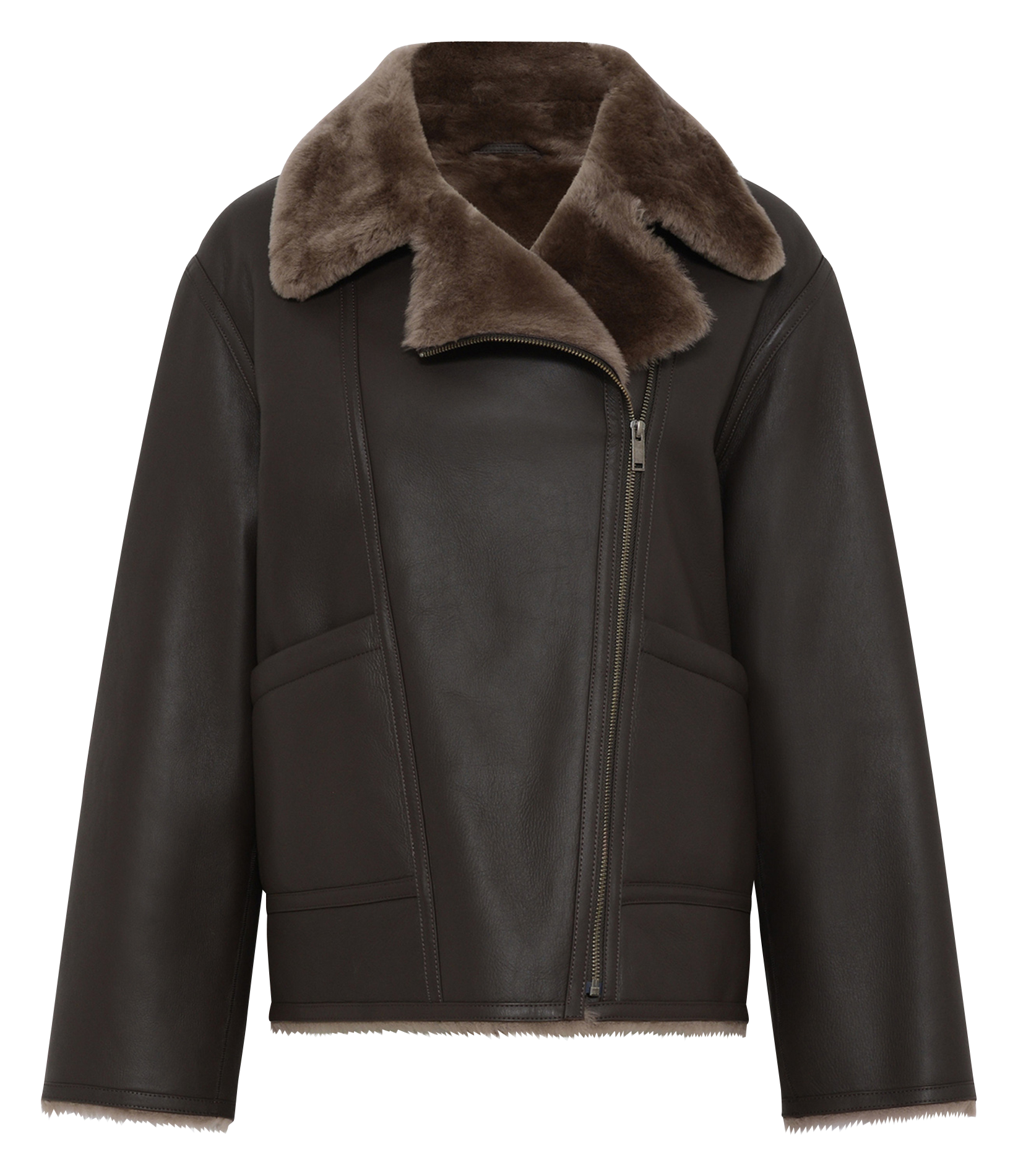 Mantel mit Reverskragen aus Leder GERARD DAREL Braun