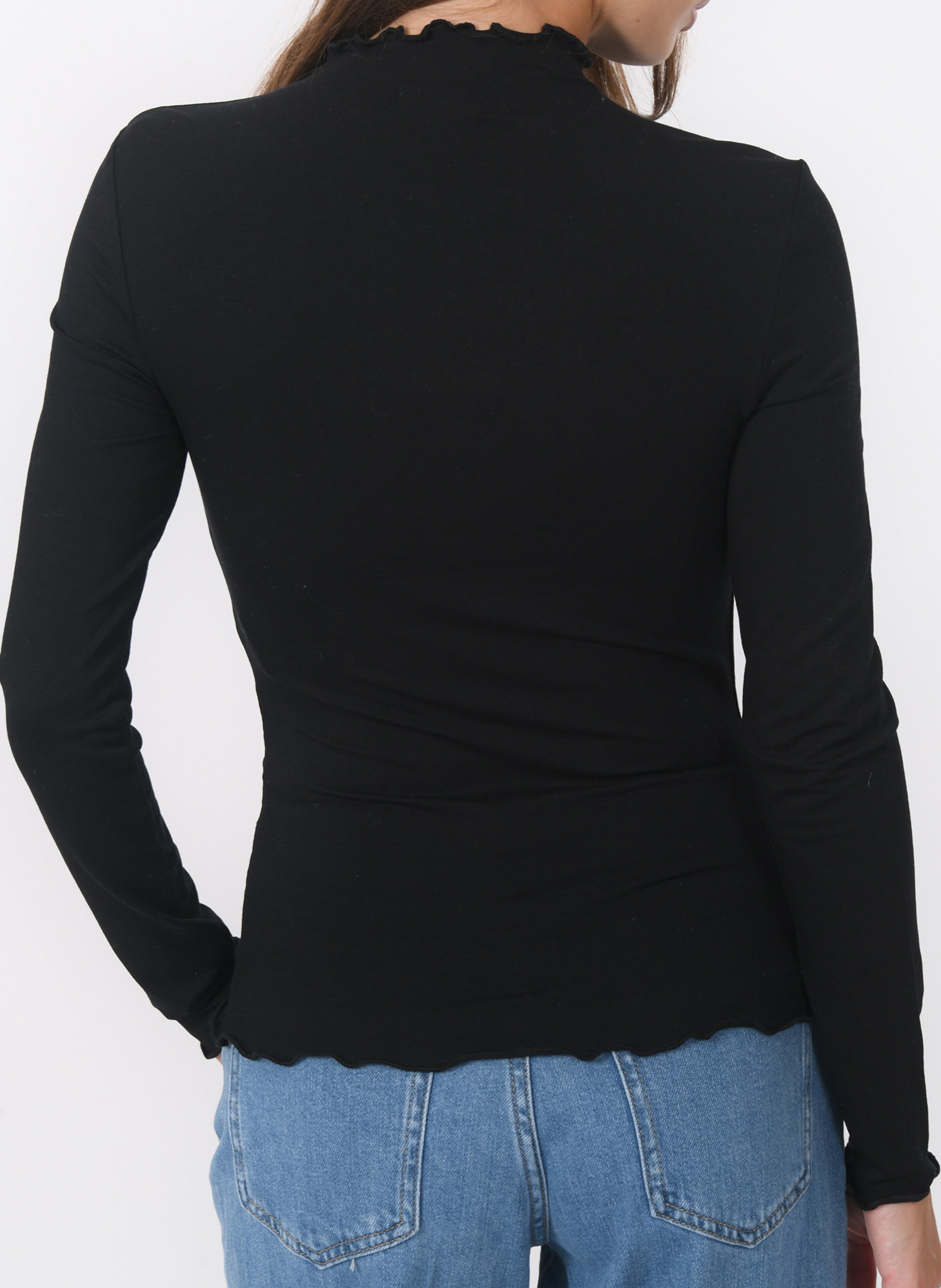 Tee-shirt ajusté effet drapé uni KOOKAI Noir