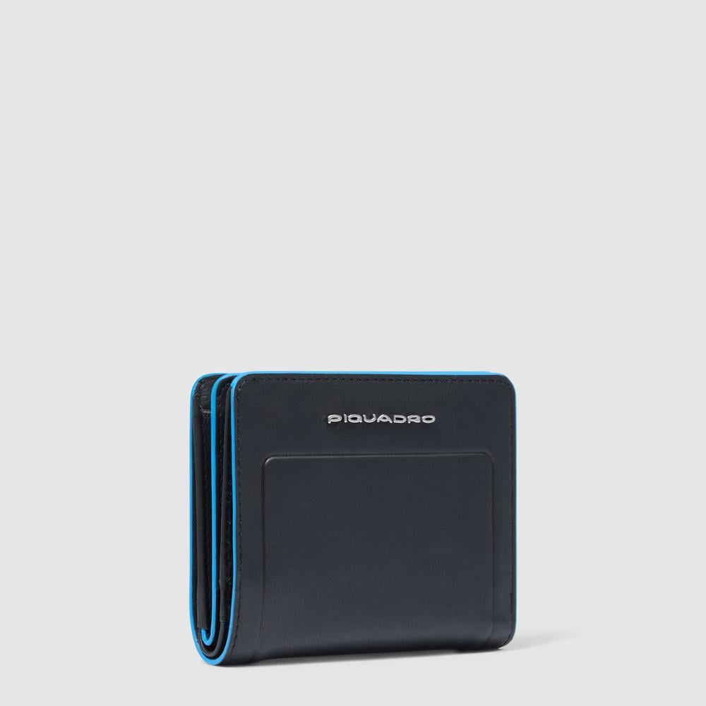 Women's small leather wallet with coin pocket, credit card slots, RFID protection PIQUADRO Black