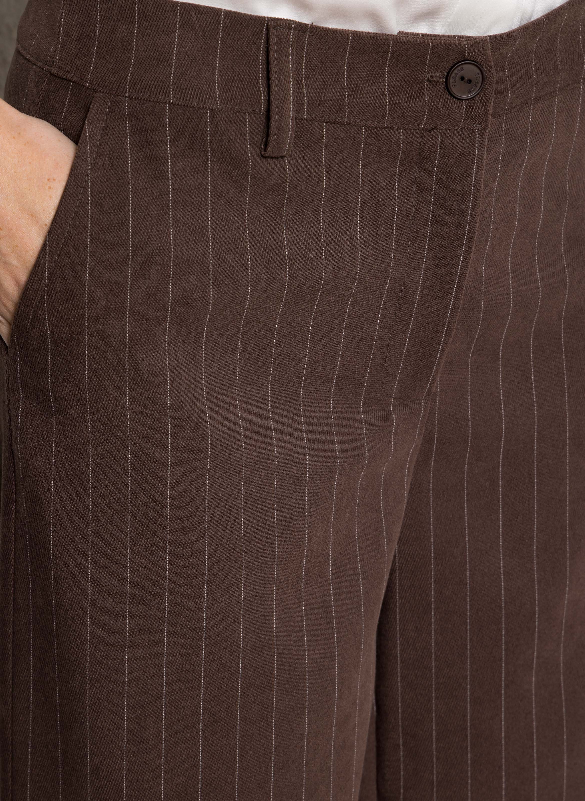 Pantalon large à rayures PLEASE Marron