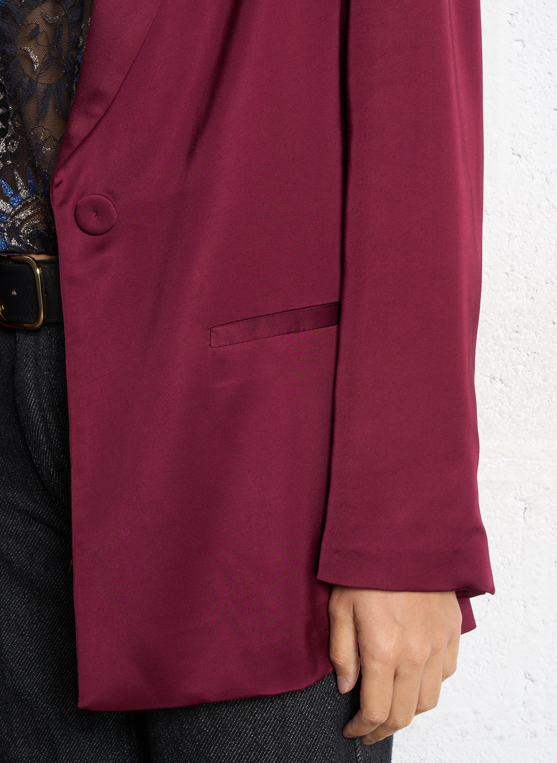 Veste tailleur droite satinée  MOMONI Rouge