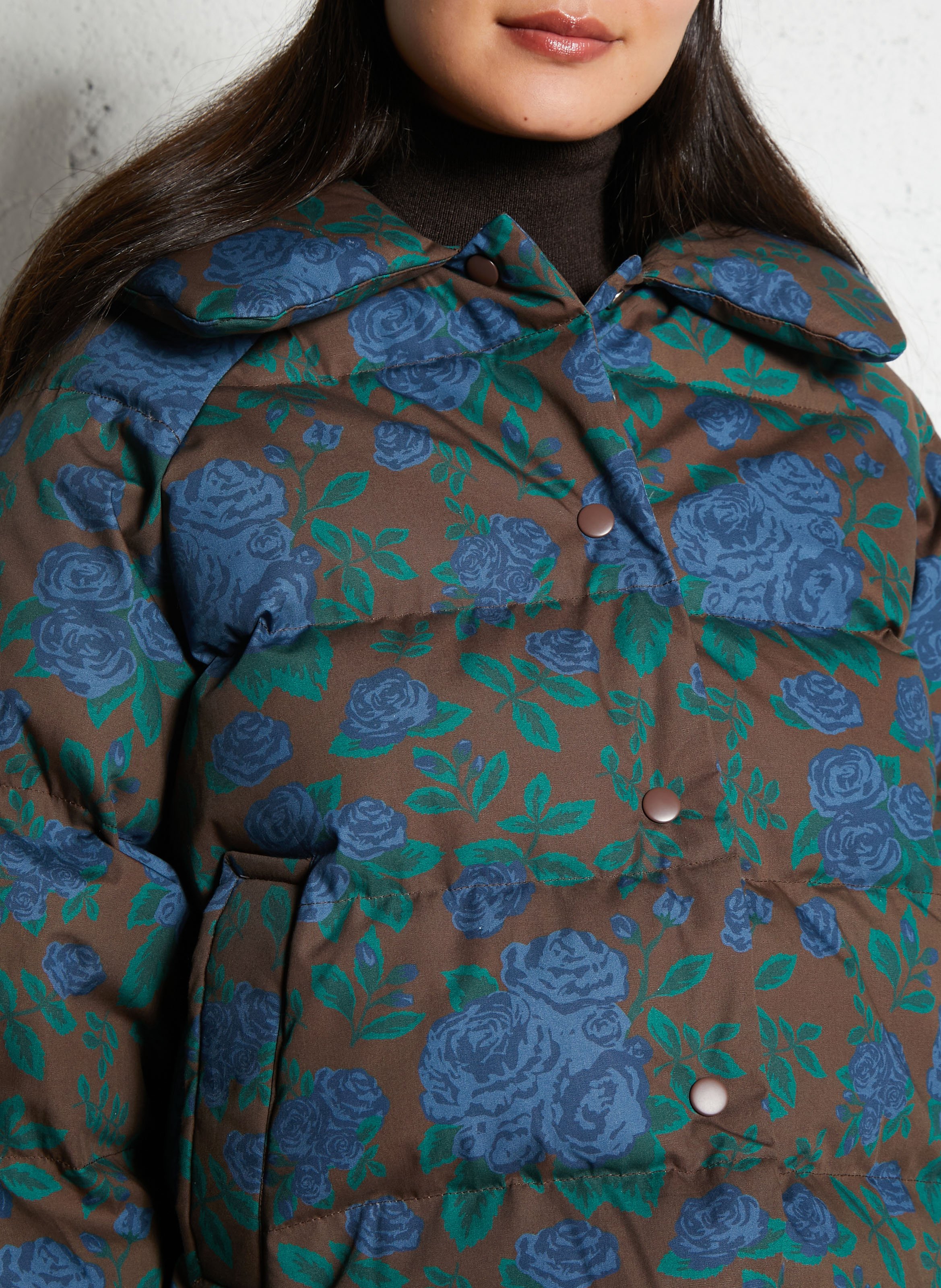 Doudoune matelassée imprimée en coton THE TINY BIG SISTER Marron