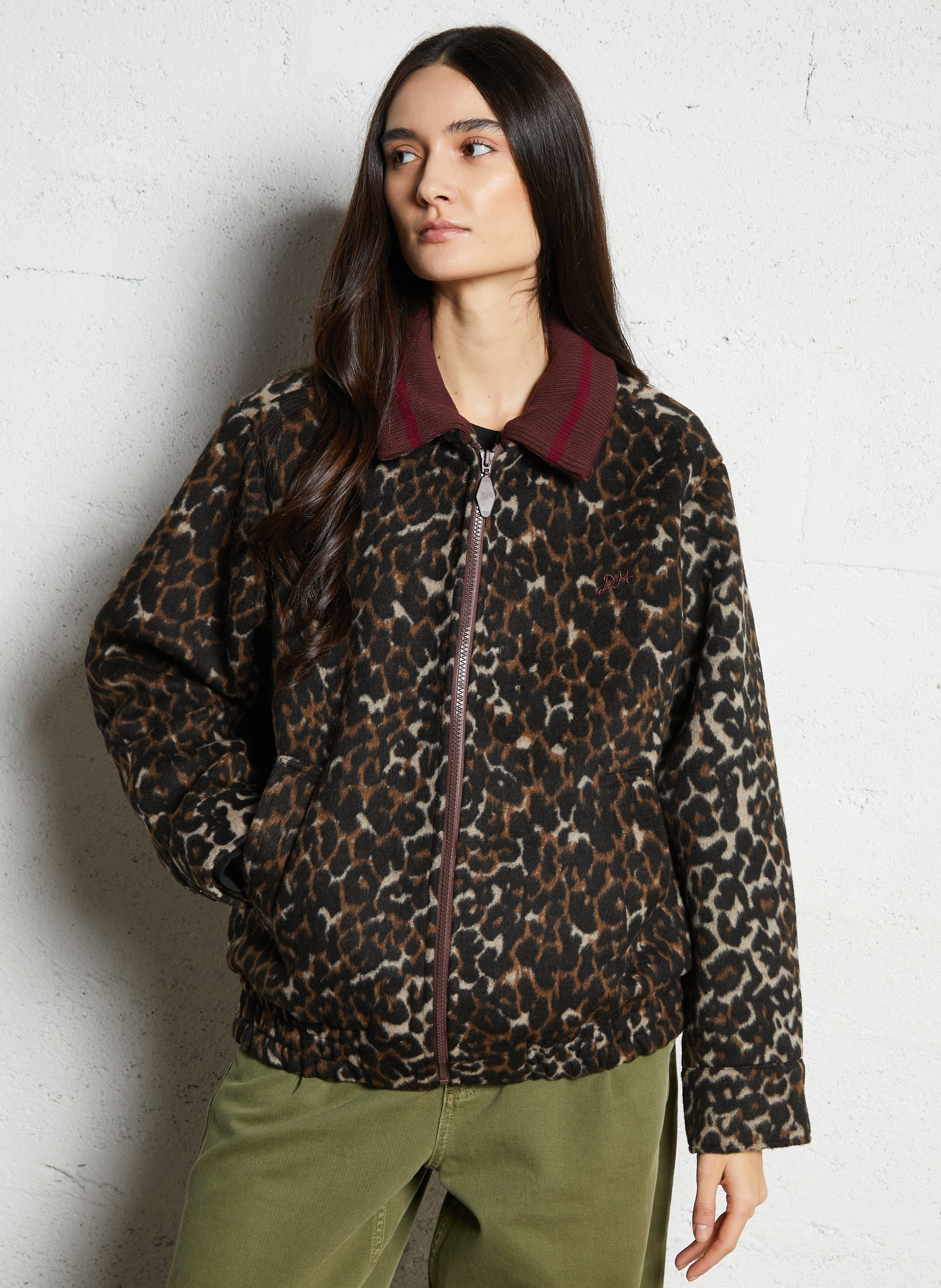 Veste col classique imprimé léopard DAMSON MADDER Multicolore