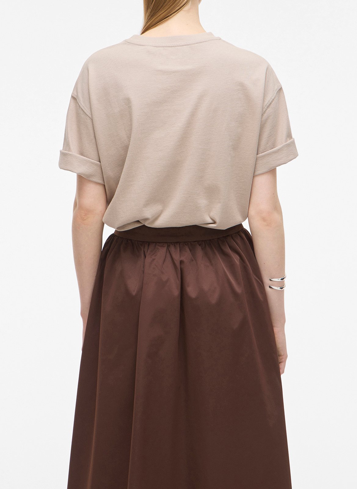 Oversized round neck organic cotton t-shirt ROUGE EDIT Grey