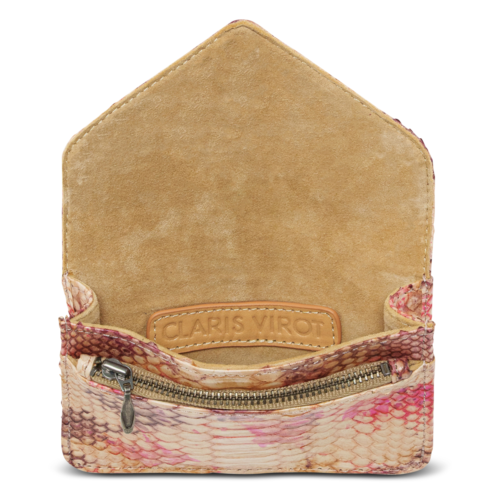 Porte-cartes python avec fermoir scarabée CLARIS VIROT Multicolore