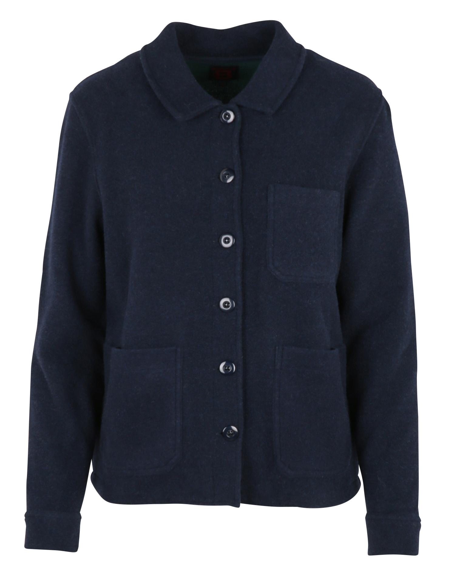 Cardigan droit col classique en maille BENSIMON Bleu