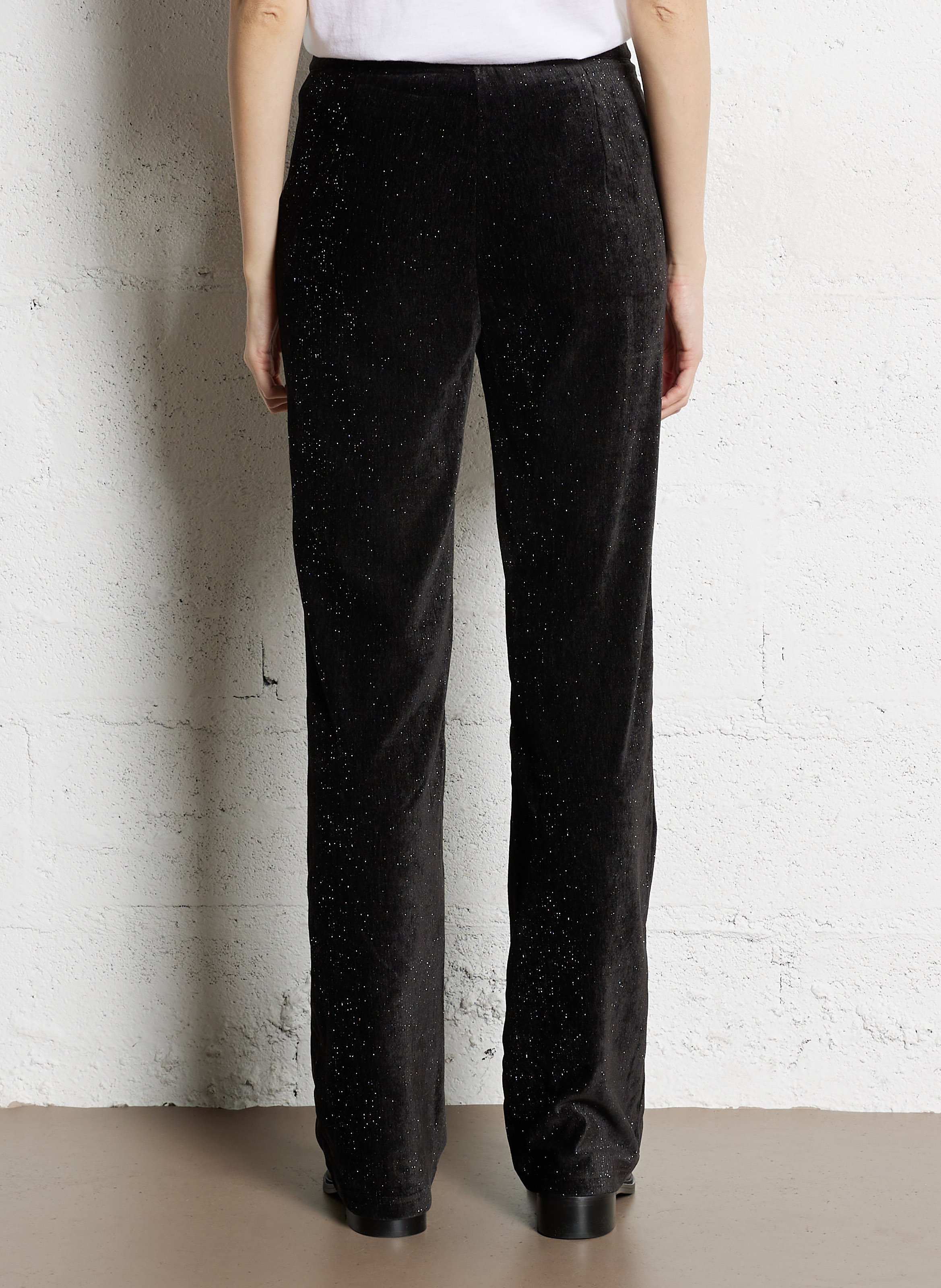 Pantalon flare en velours pailleté LA PETITE ETOILE Noir