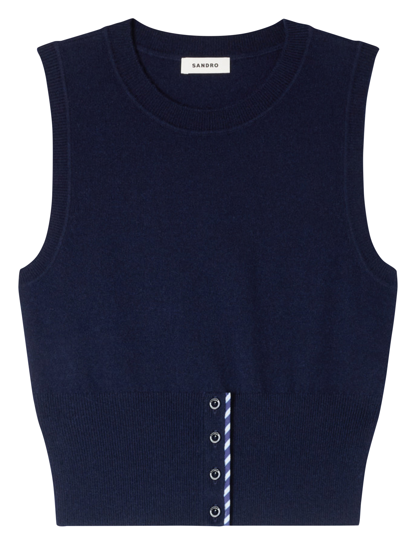 Effen trui van wolmix met lange mouwen en kant SANDRO Blauw