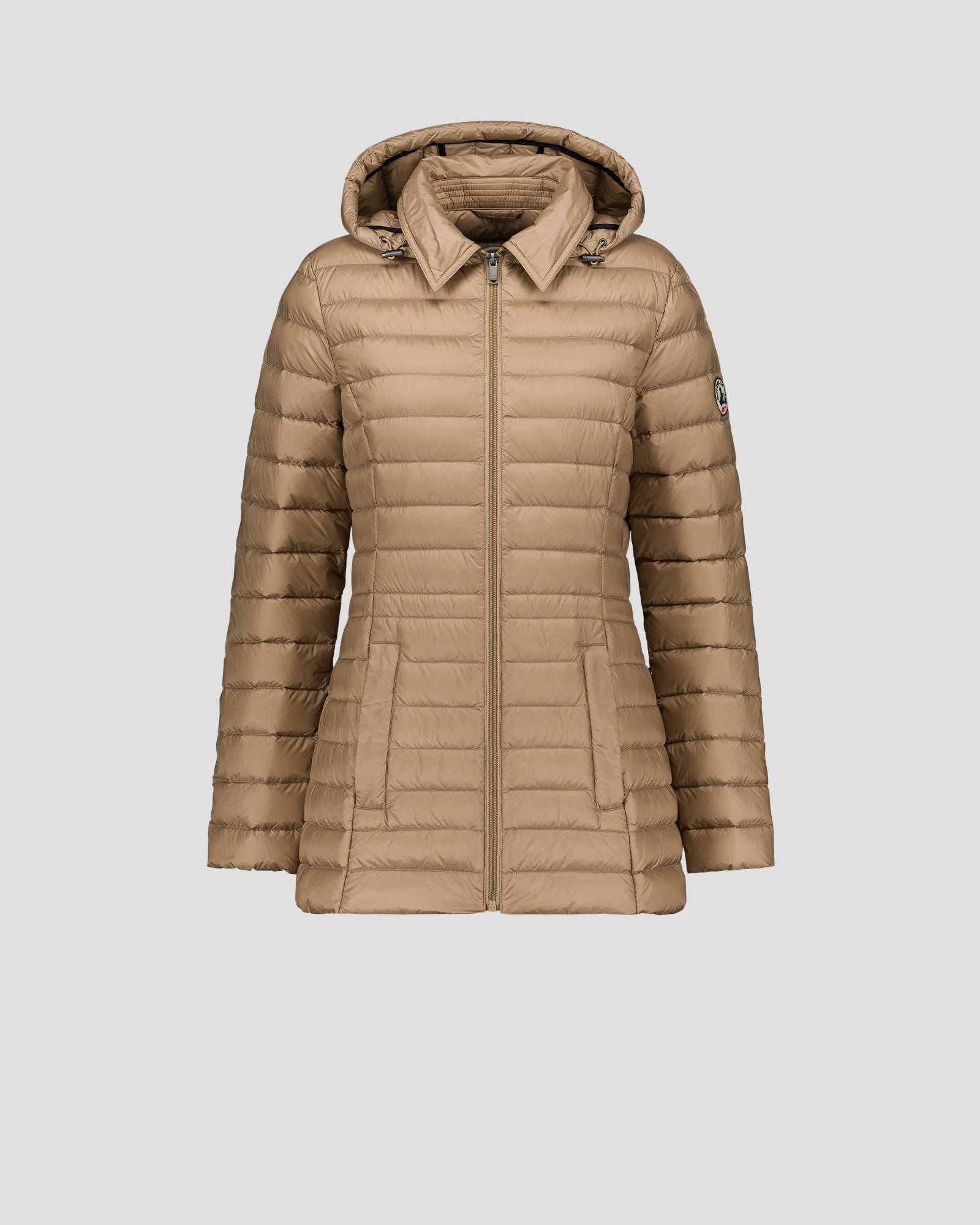 Mid-length hooded puffer jacket nour 2.0 JOTT Beige