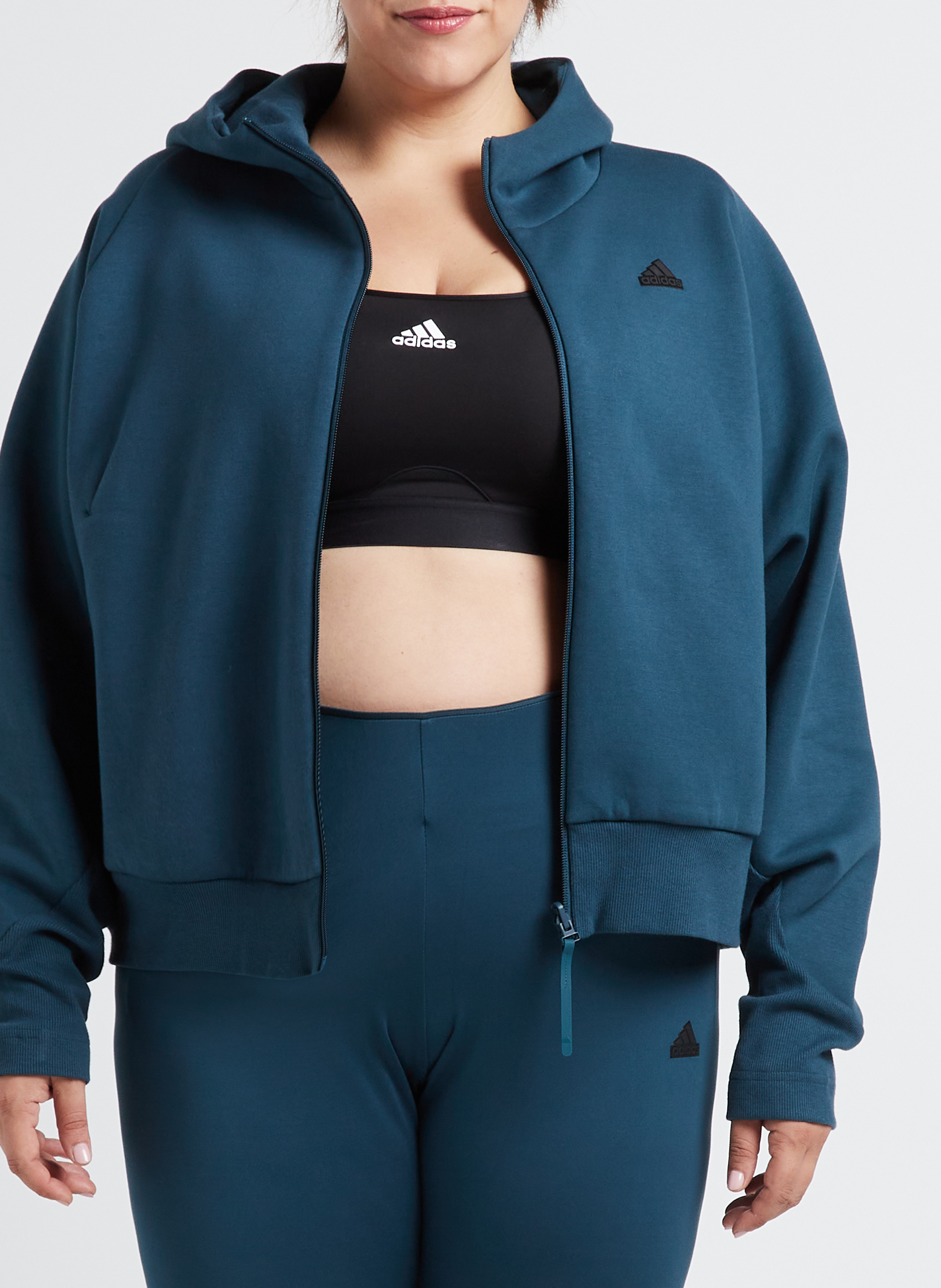Kapuzenjacke mit Rundhalskragen ADIDAS Blau