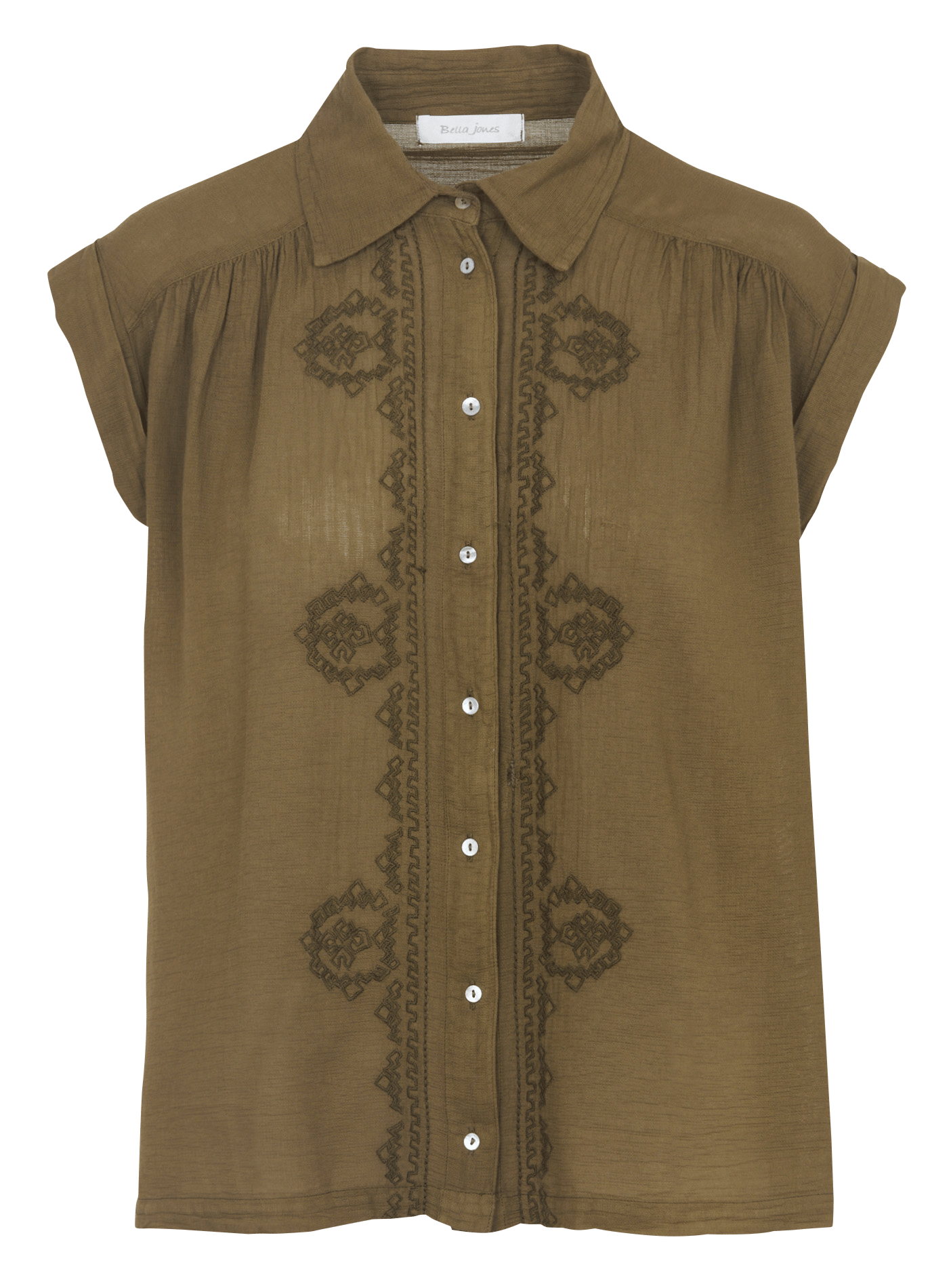 Capri plain oversized shirt BELLA JONES Khaki