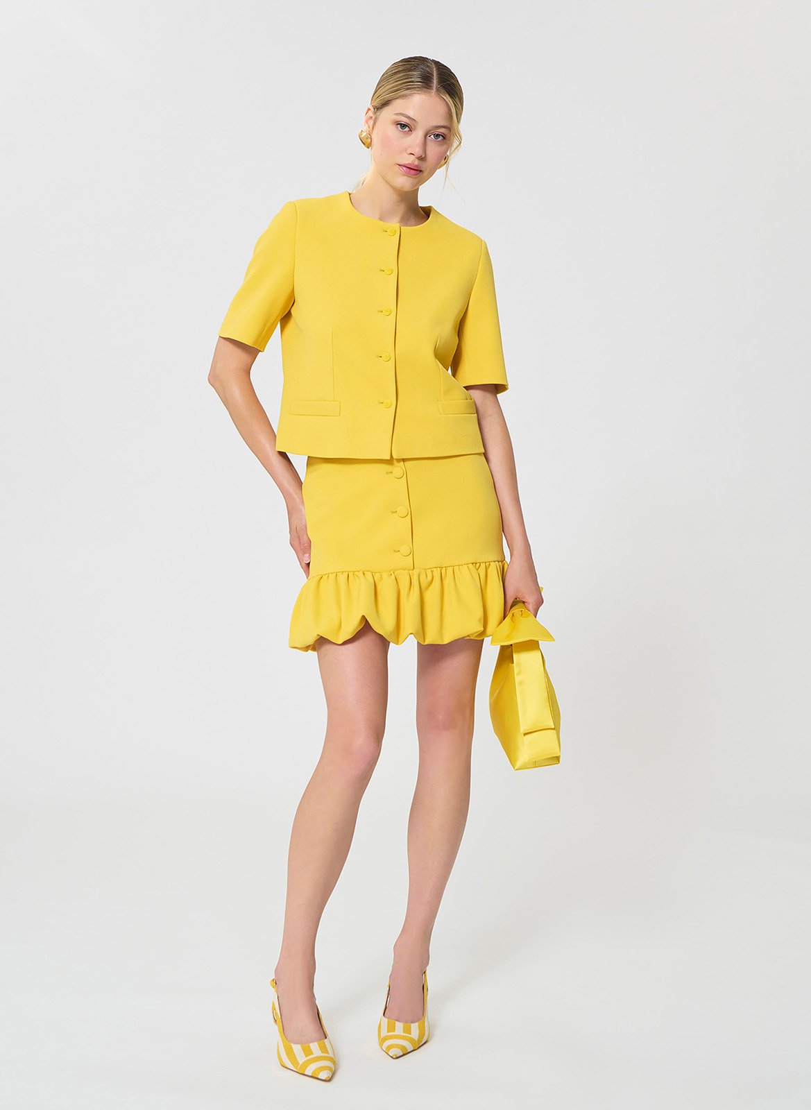 Kurzer Volantrock TARA JARMON Gelb