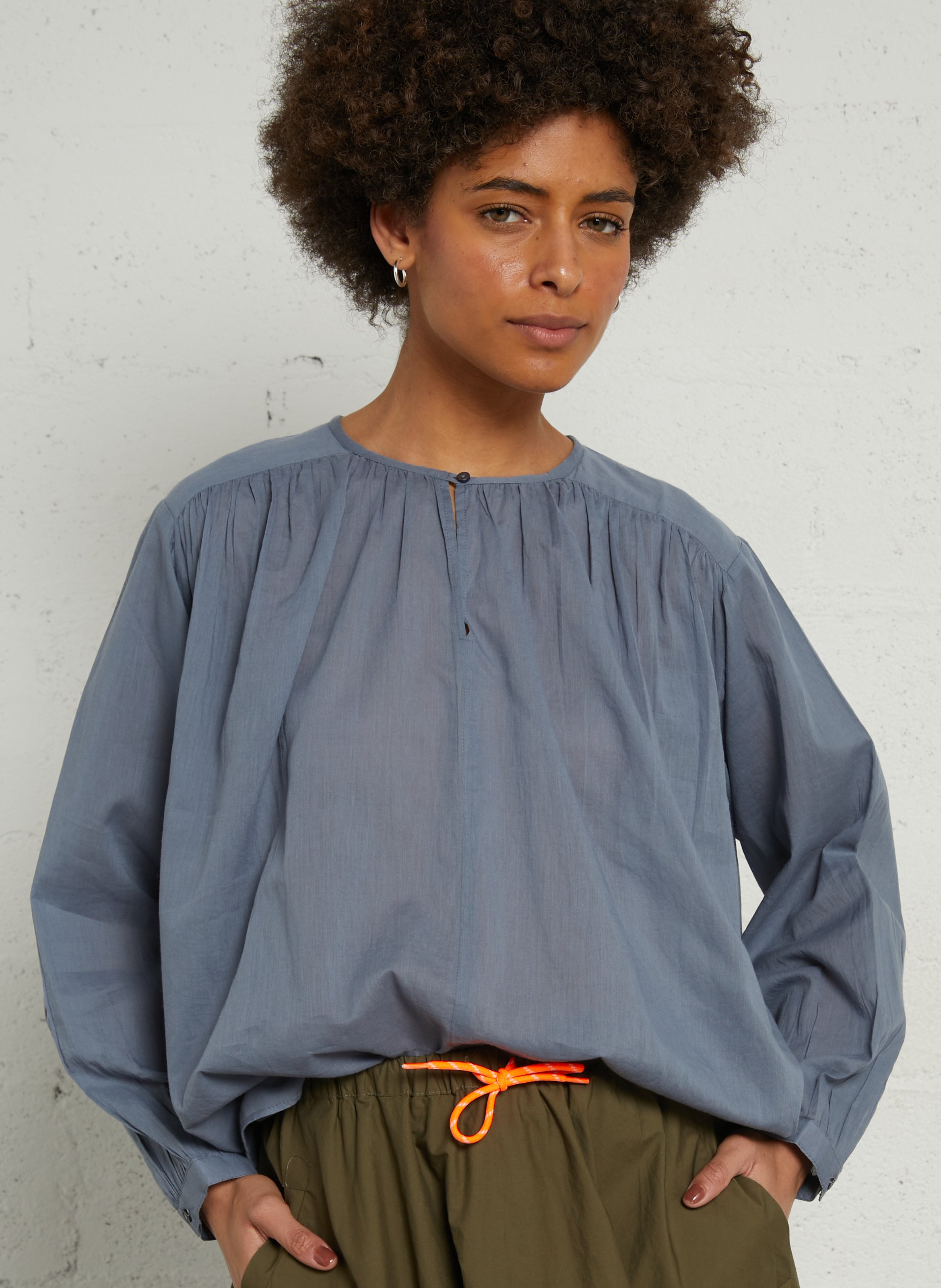 Loose-fit cotton blouse SUD EXPRESS Blue