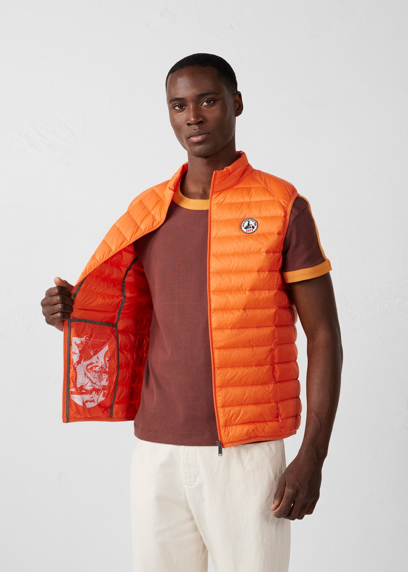 Sleeveless puffer jacket Tom JOTT Orange