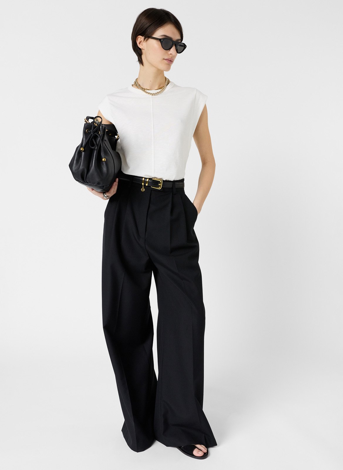 Tailliertes Baumwoll-T-Shirt mit Rundhalsausschnitt GERARD DAREL Weiss