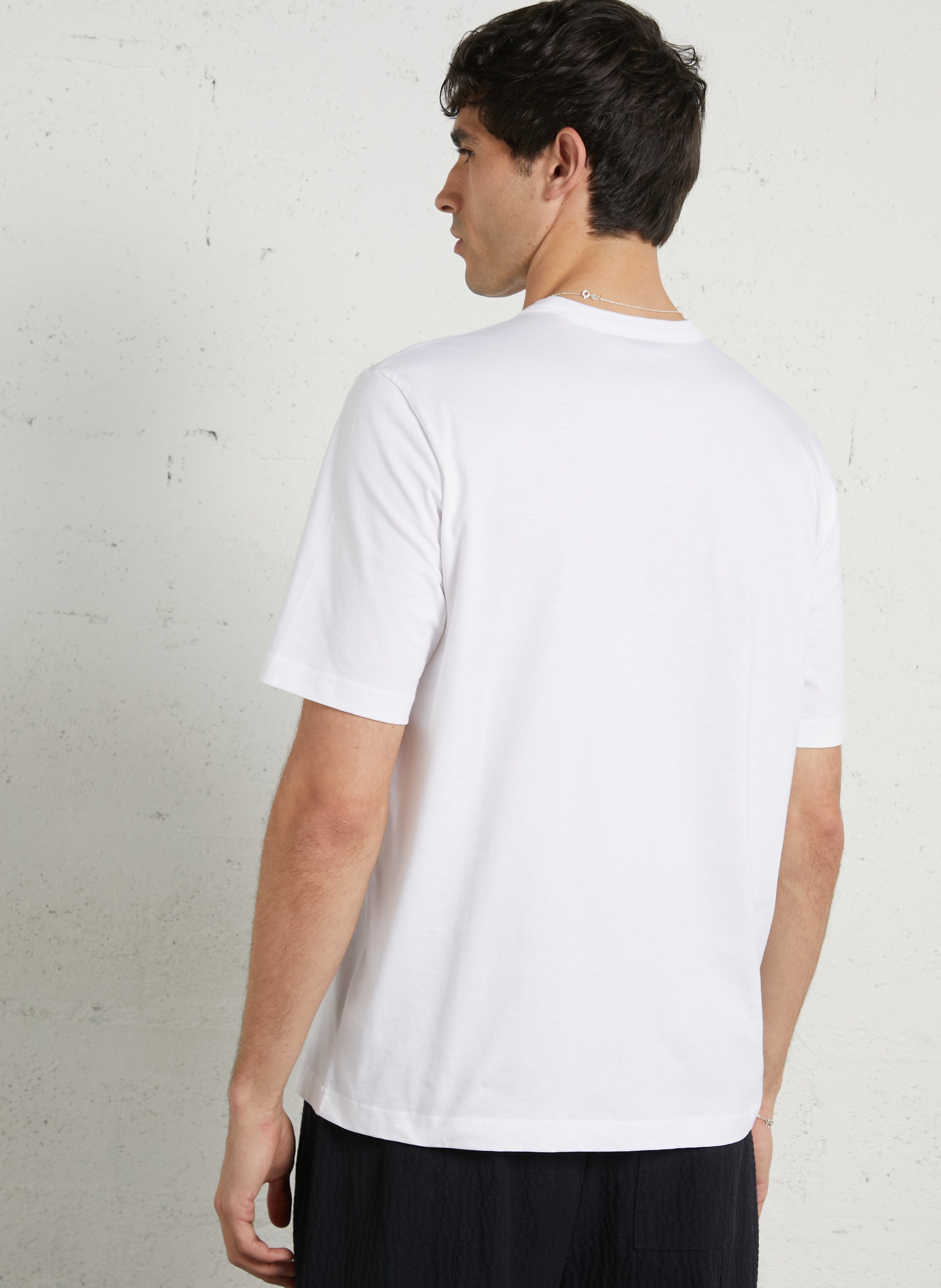 Camiseta recta cuello redondo de algodón orgánico PAUL SMITH Blanco