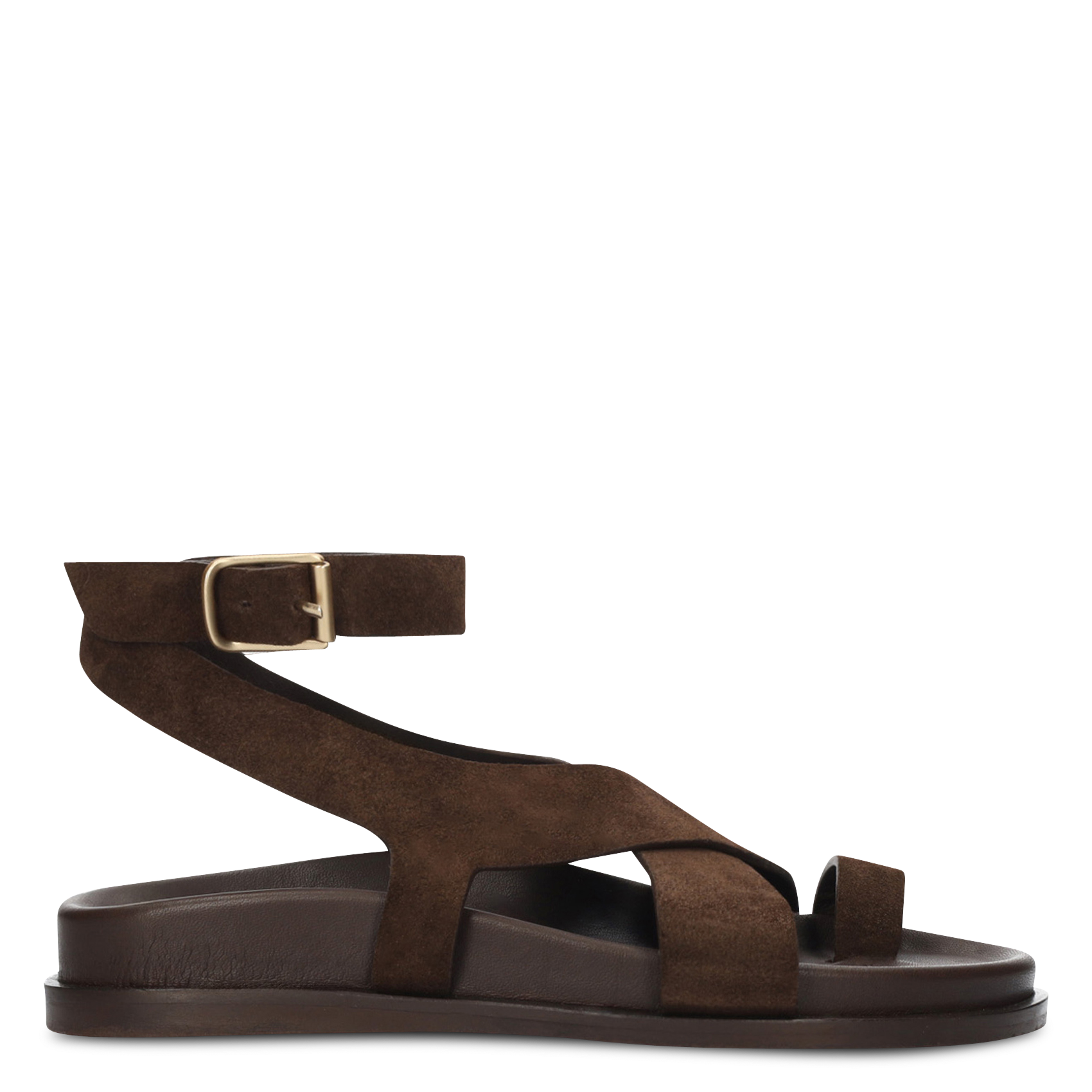 Sandales plates à lanières en daim BIBI LOU Marron