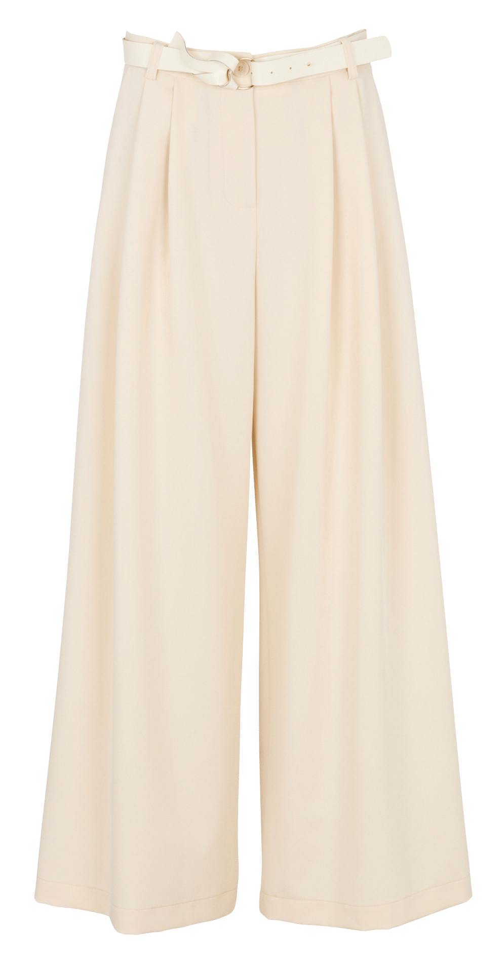 Wijde bandplooibroek met ceintuur IMPERIAL Beige