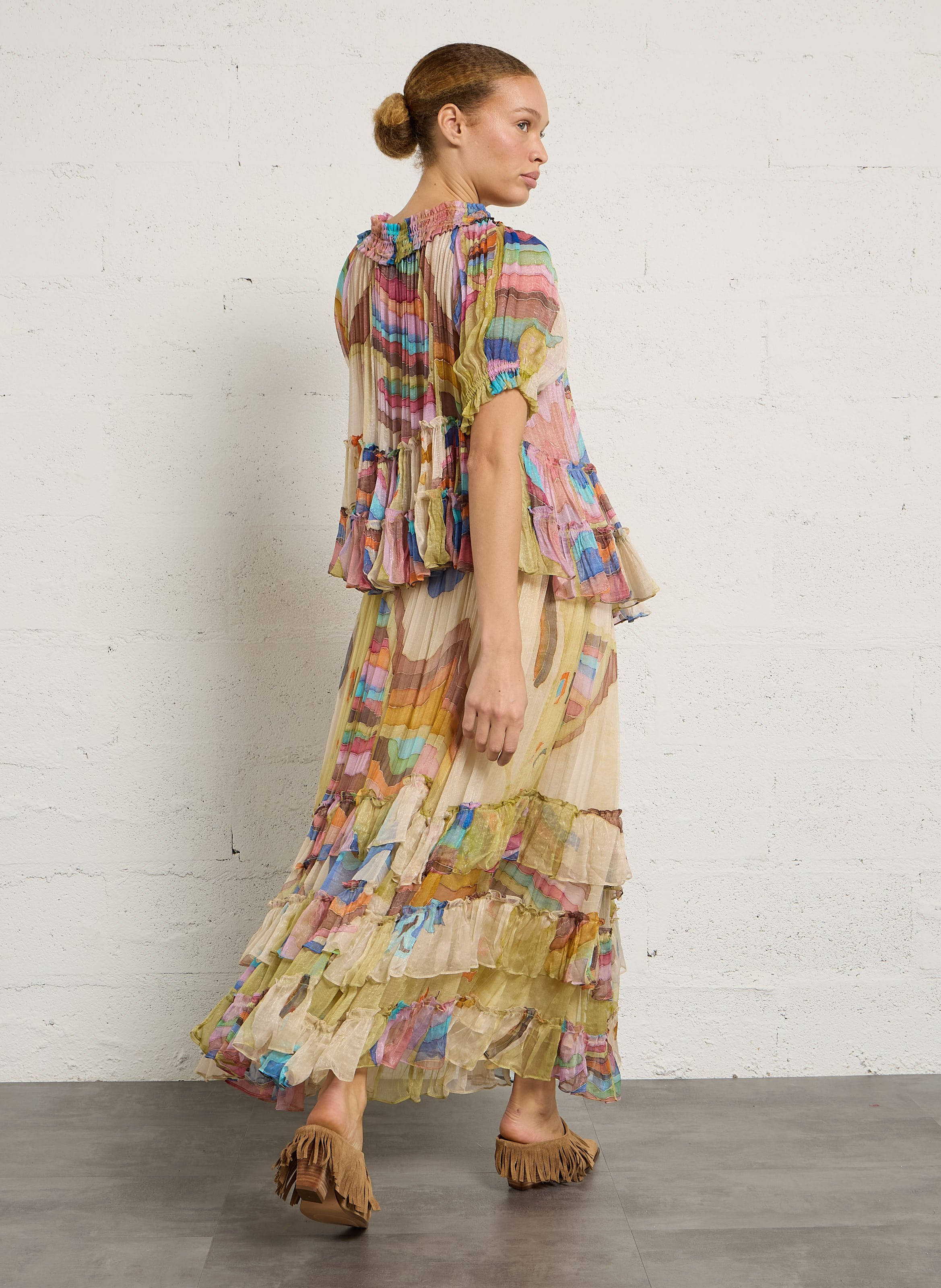 Blouse col bateau smocké MES DEMOISELLES Multicolore