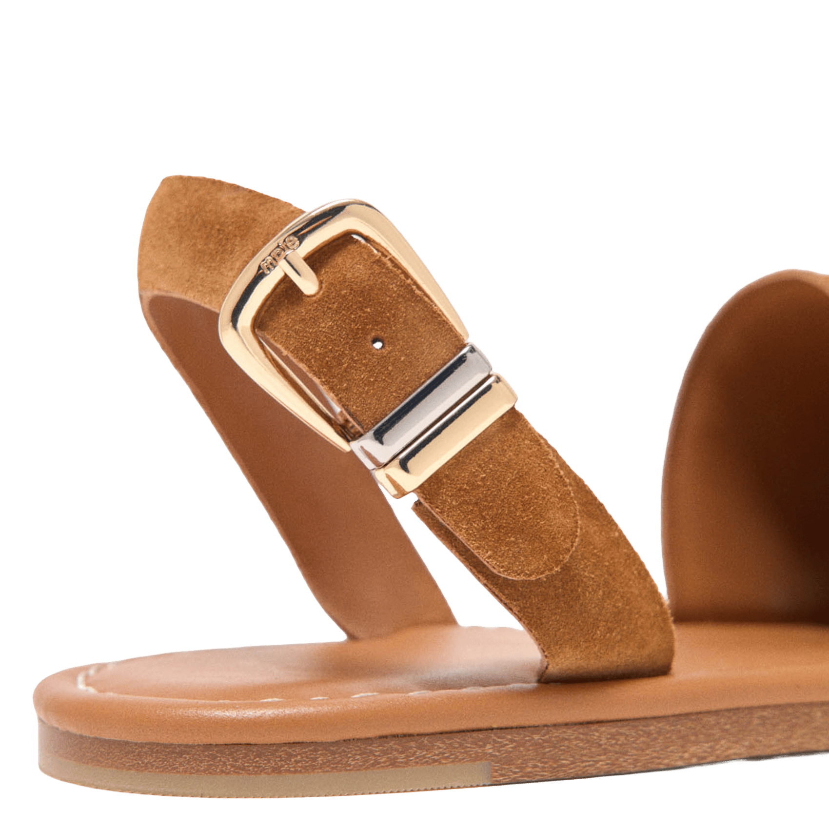 Flat soft leather sandals MAJE Beige