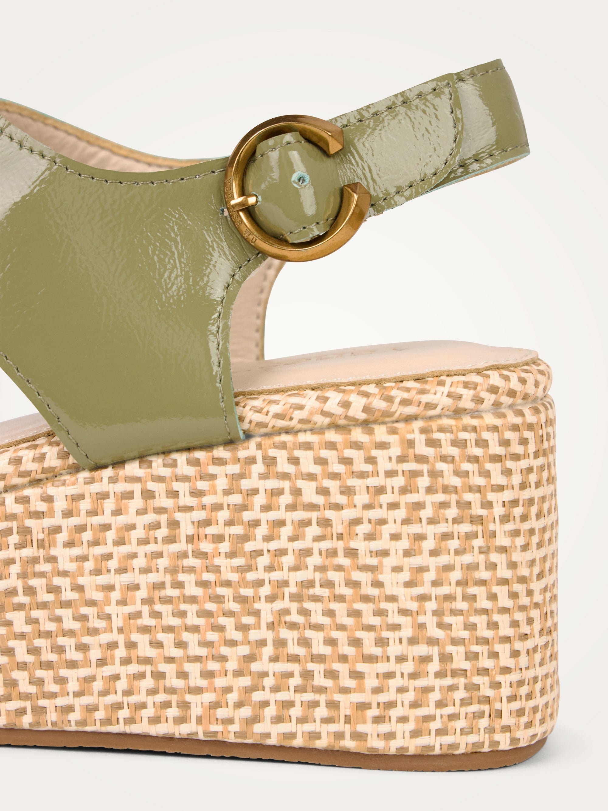 Suede platform sandals with strap VANESSA WU Green