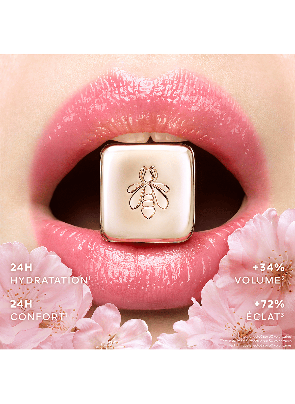 KissKiss Bee Glow Baume teinté infusé en miel 98% d'origine naturelle GUERLAIN 258 rose glow