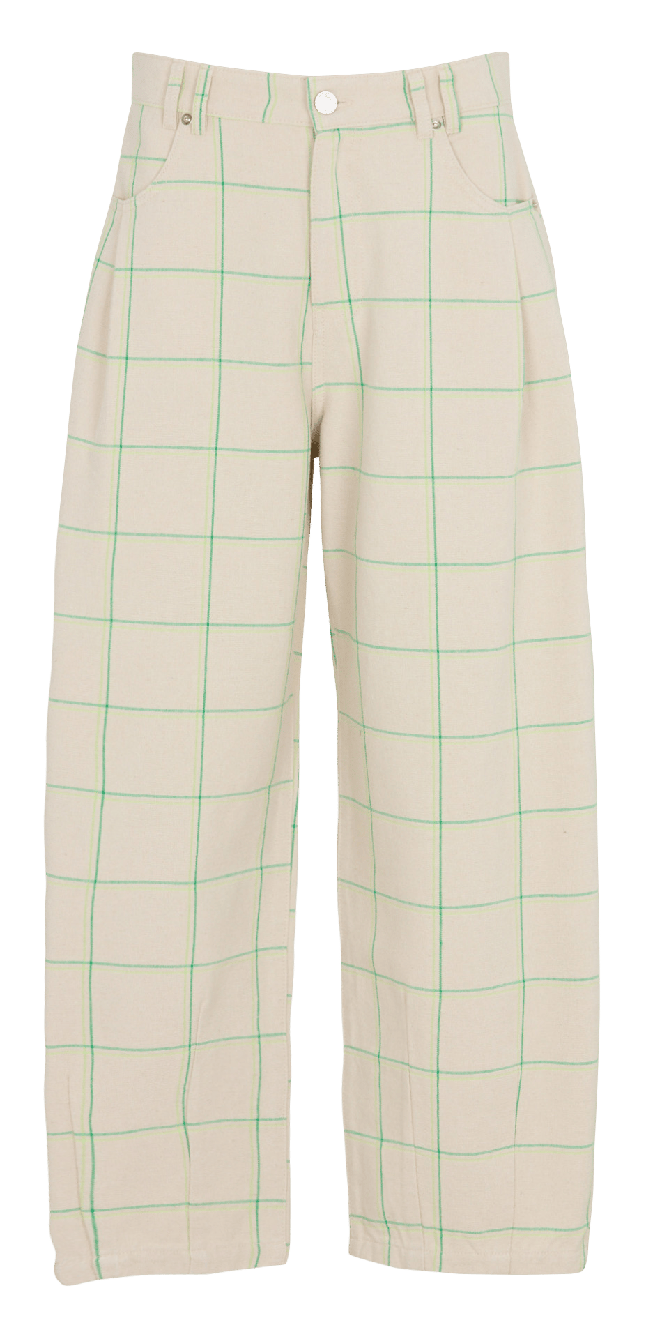 High-rise wide-leg cotton-blend jeans STELLA NOVA Beige