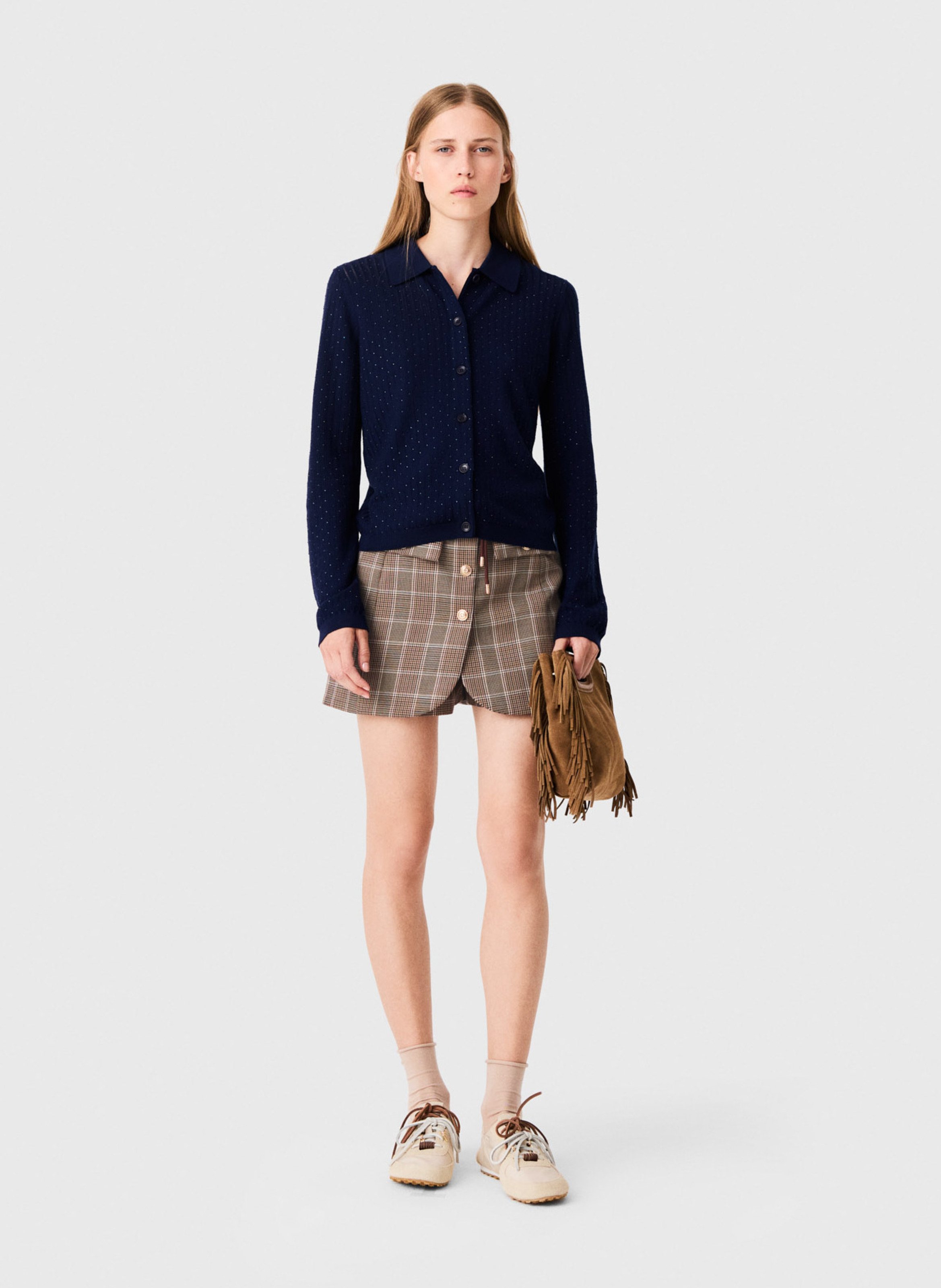 Cardigan en laine mélangée MAJE Bleu