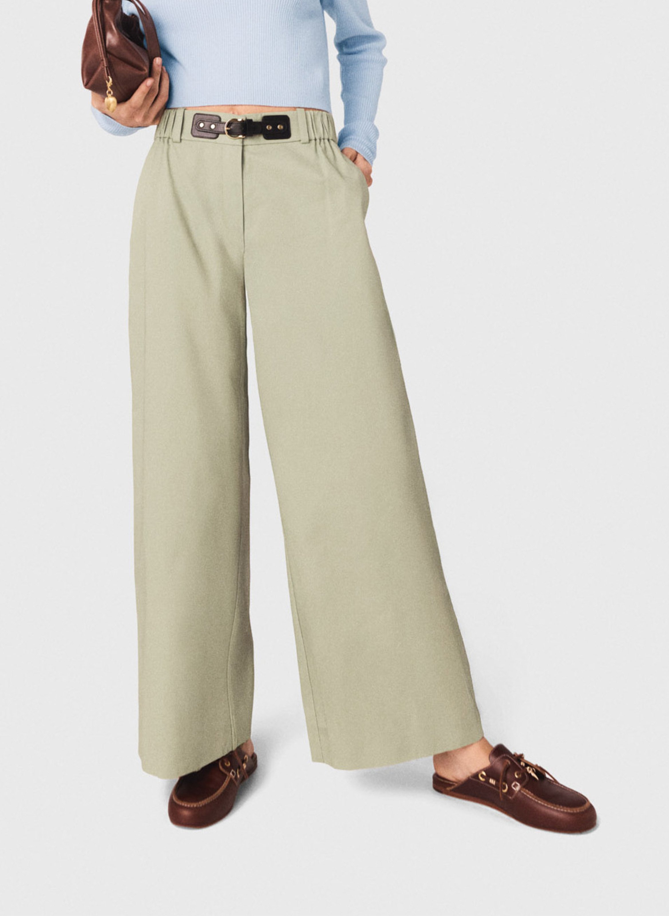 Wijde jeans MAJE Kaki