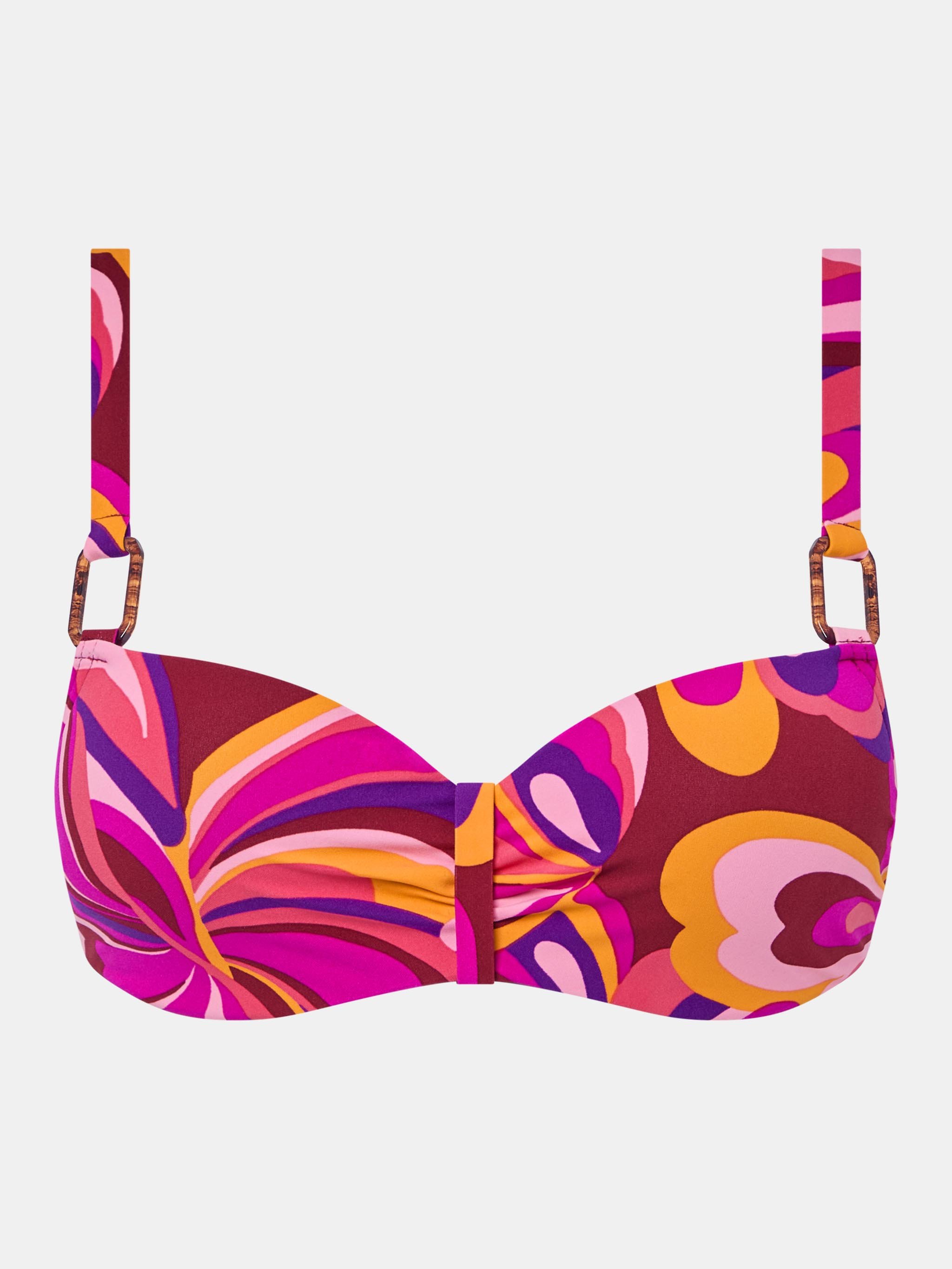 Memory foam balconette bikini top with multi-position straps CHANTELLE Red