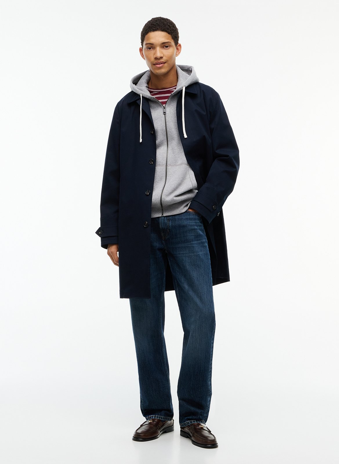 Kapuzensweatshirt aus Baumwoll-Mix mit Reißverschluss | Grau TOMMY HILFIGER Herren