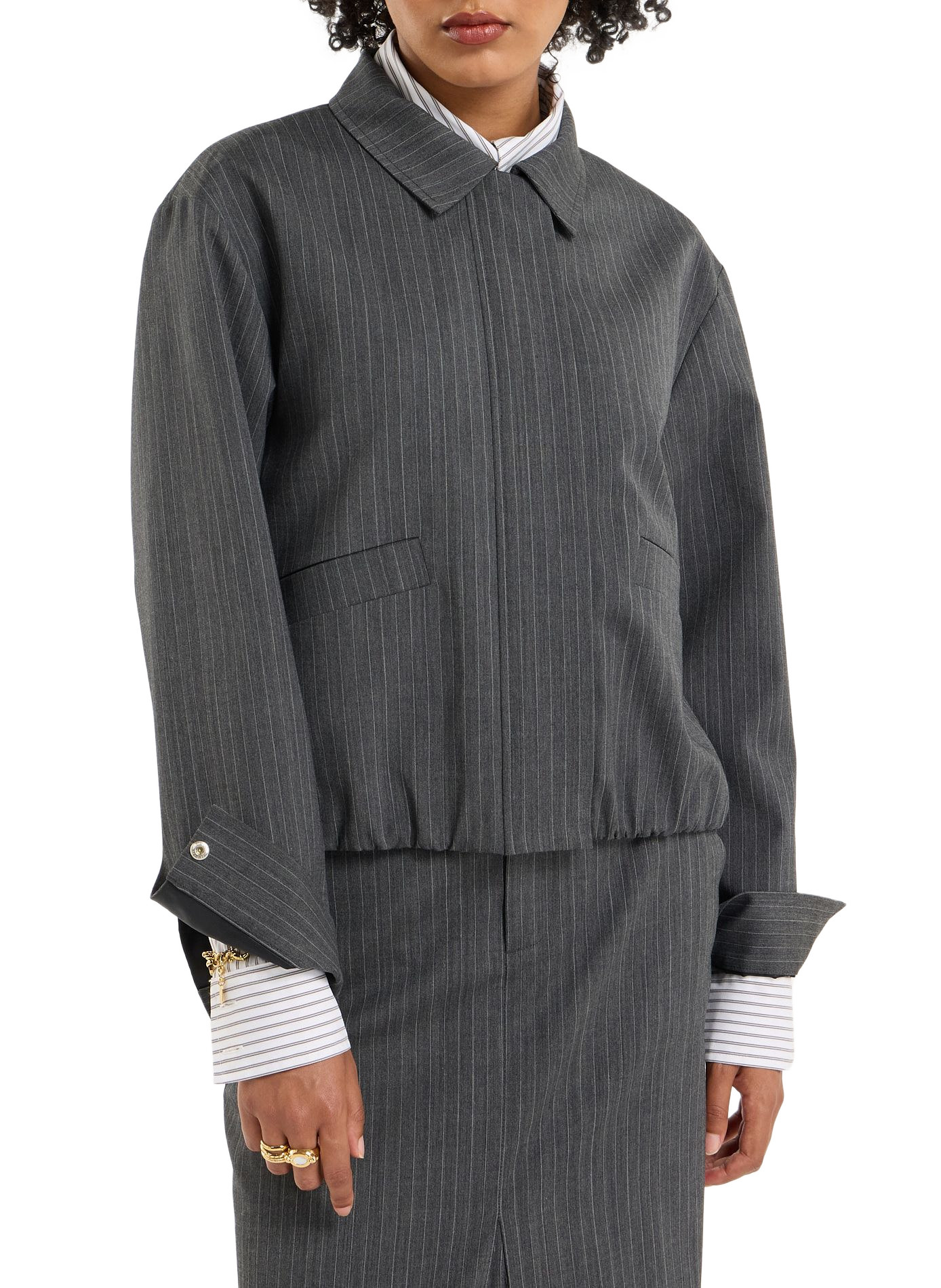 Short Badri wool blend jacket SAISON 1865 Grey