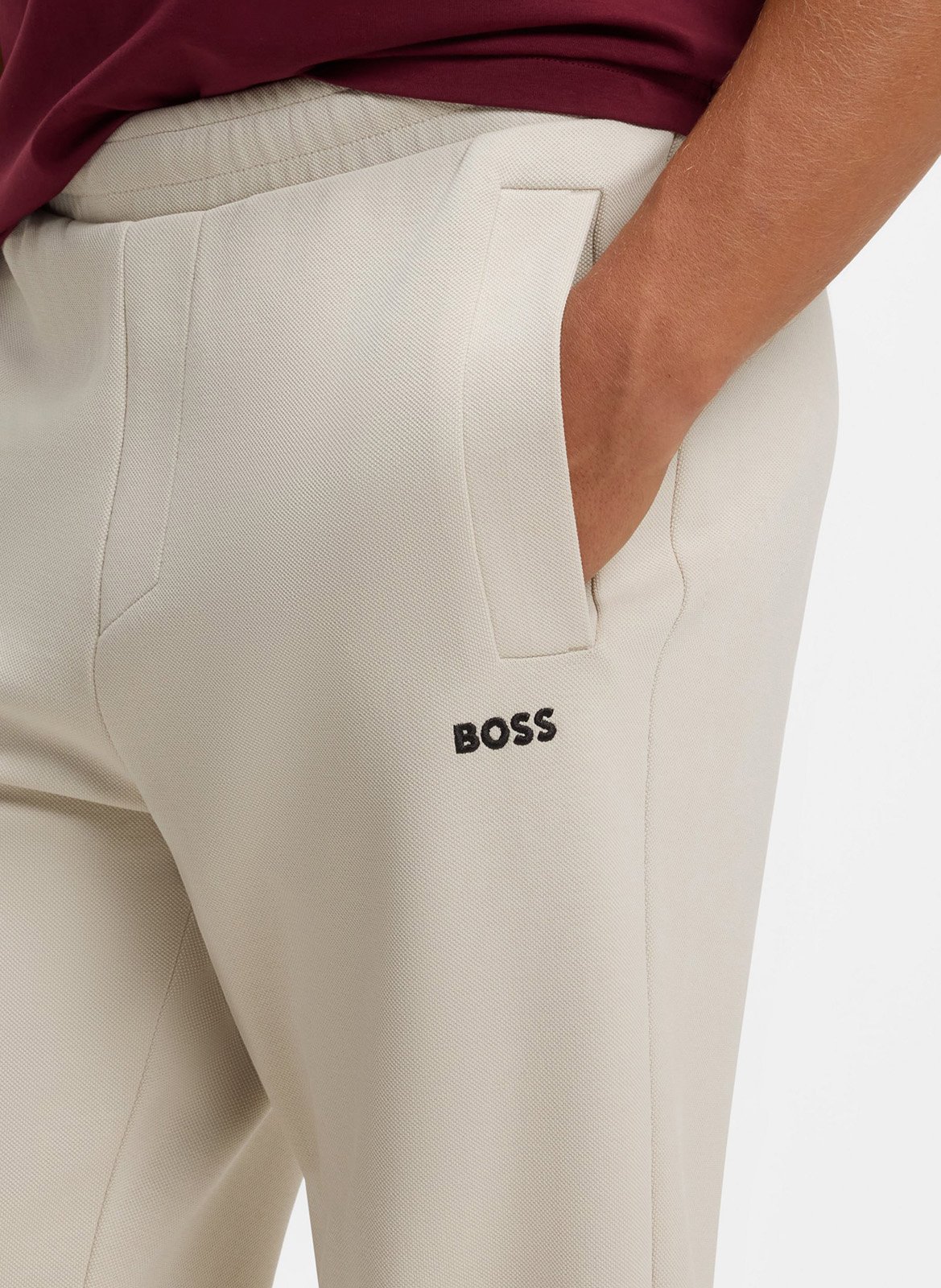 Jogging droit en coton mélangé BOSS Beige