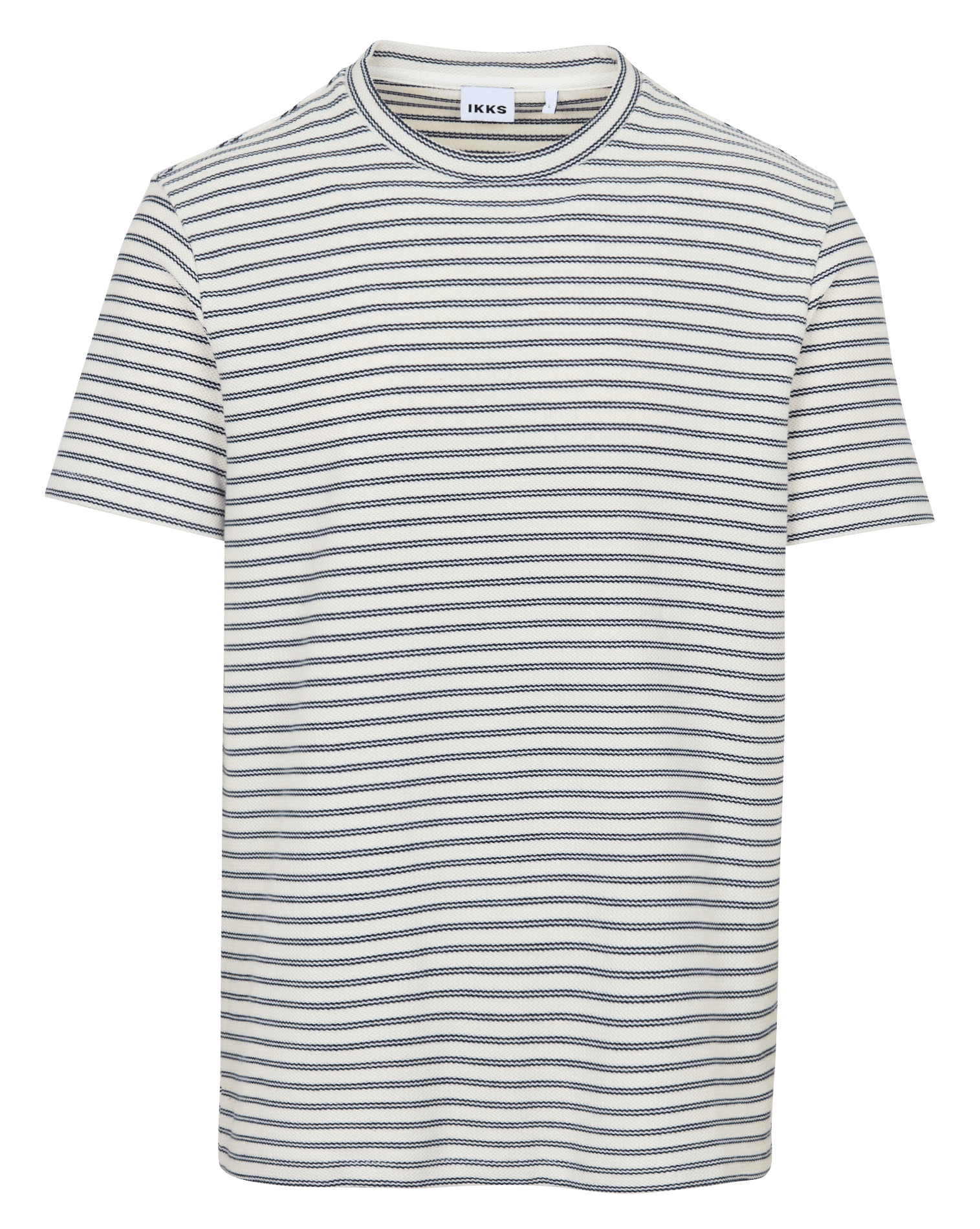 Gerader Rundhalsstreifen-T-Shirt aus Baumwollmischung IKKS Weiss